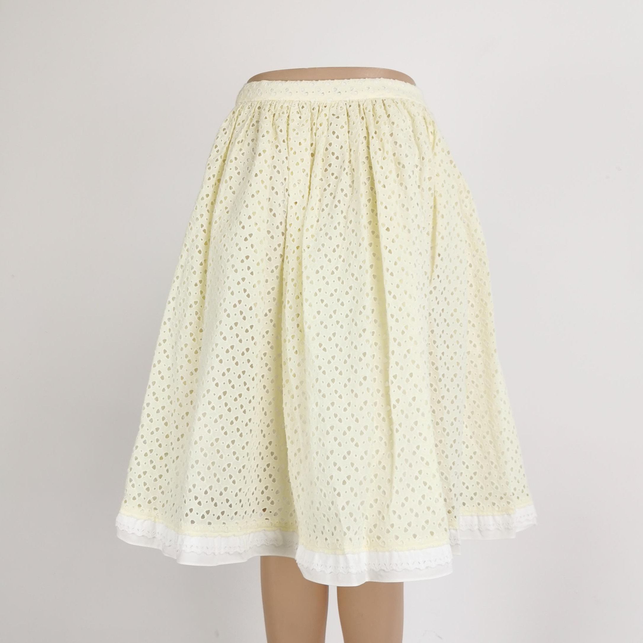 Prada Prada Color Block Lace Skirt Size 38 - dmc Size 38" / US 16 / IT 52 - 3 Thumbnail