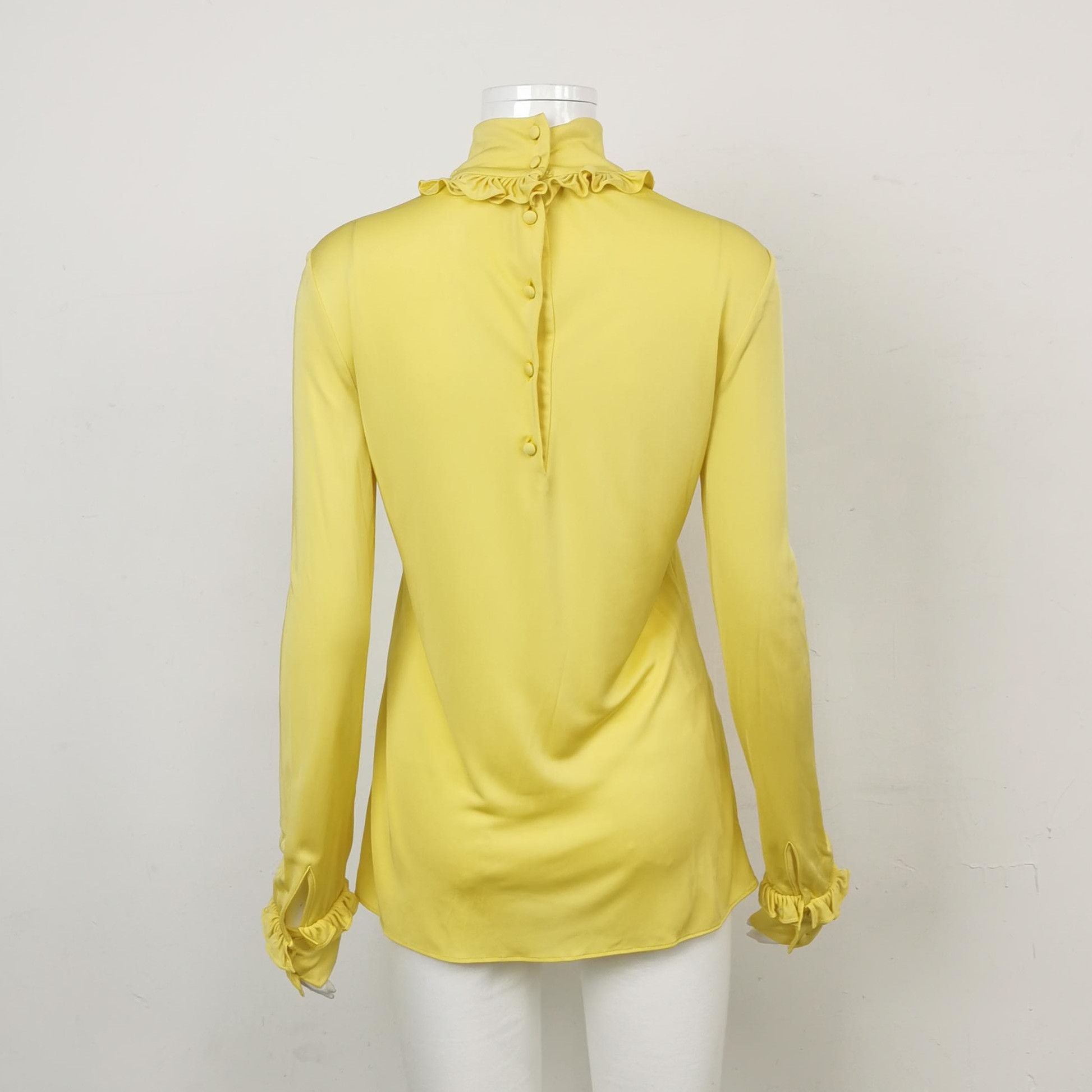 Prada Prada Yellow Long Sleeve Top with Ruffles - dmc Size S / US 4 / IT 40 - 2 Thumbnail