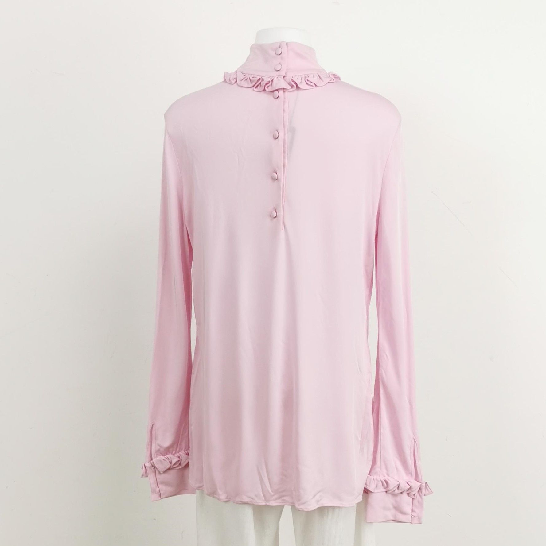 Prada Prada Pink Ruffled Turtleneck Top Size 40 - dmc Size L / US 10 / IT 46 - 2 Thumbnail