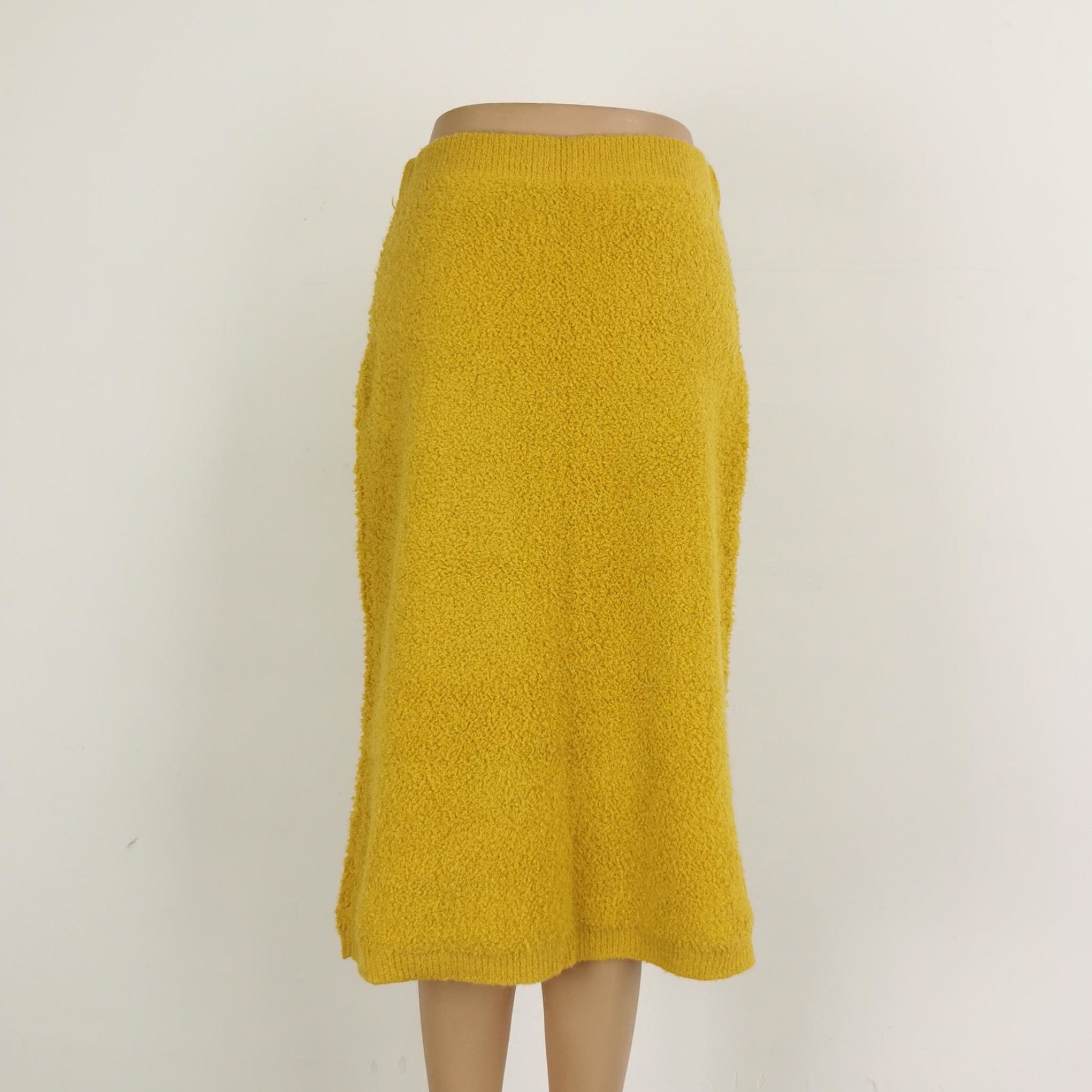 Prada Prada Yellow Alpaca Blend Midi Skirt - dmc Size 42" / US 20 - 3 Thumbnail