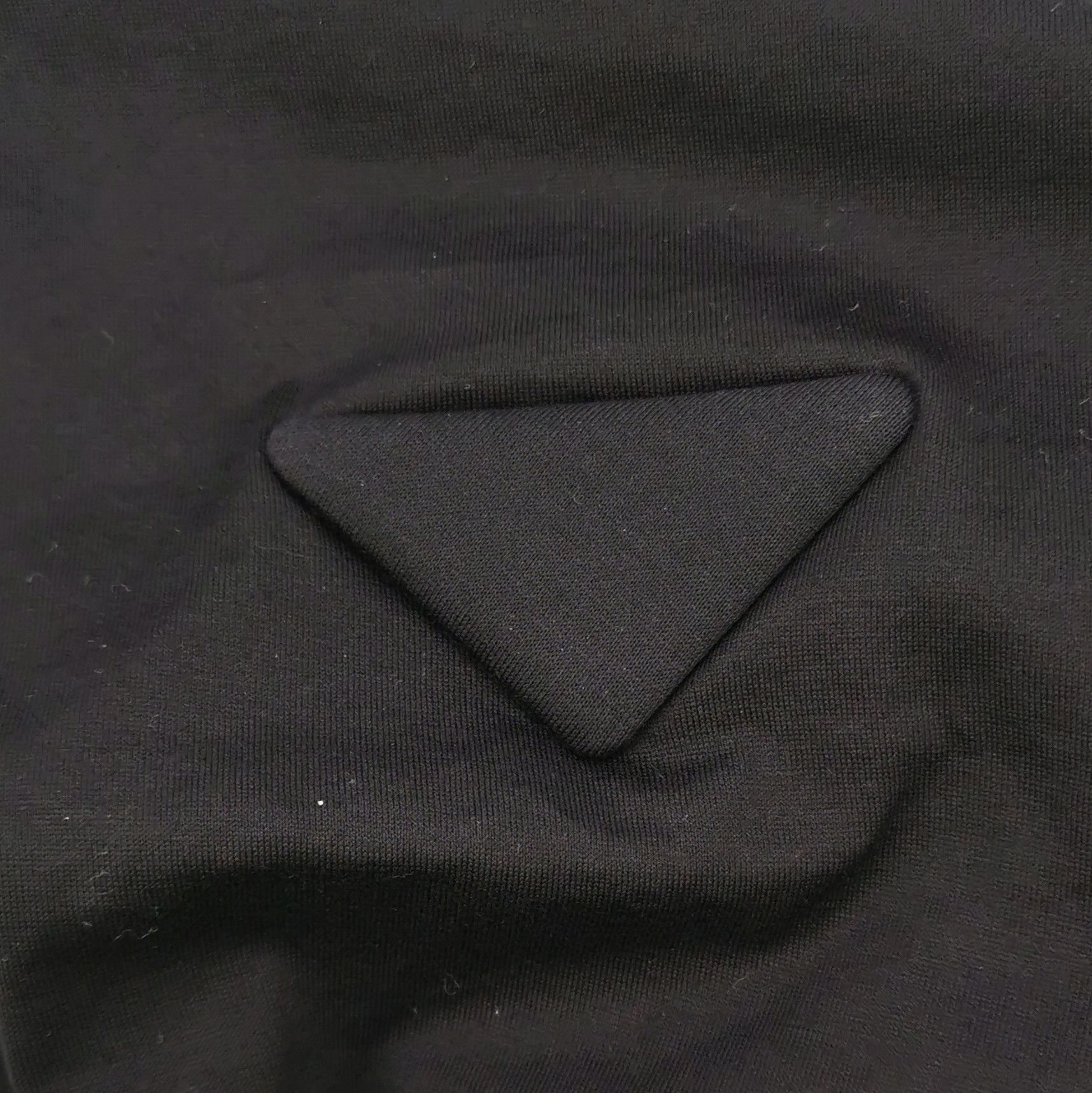 Prada Prada Black Cotton Long Sleeve Top with Triangle Detail - dmc Size S / US 4 / IT 40 - 3 Thumbnail