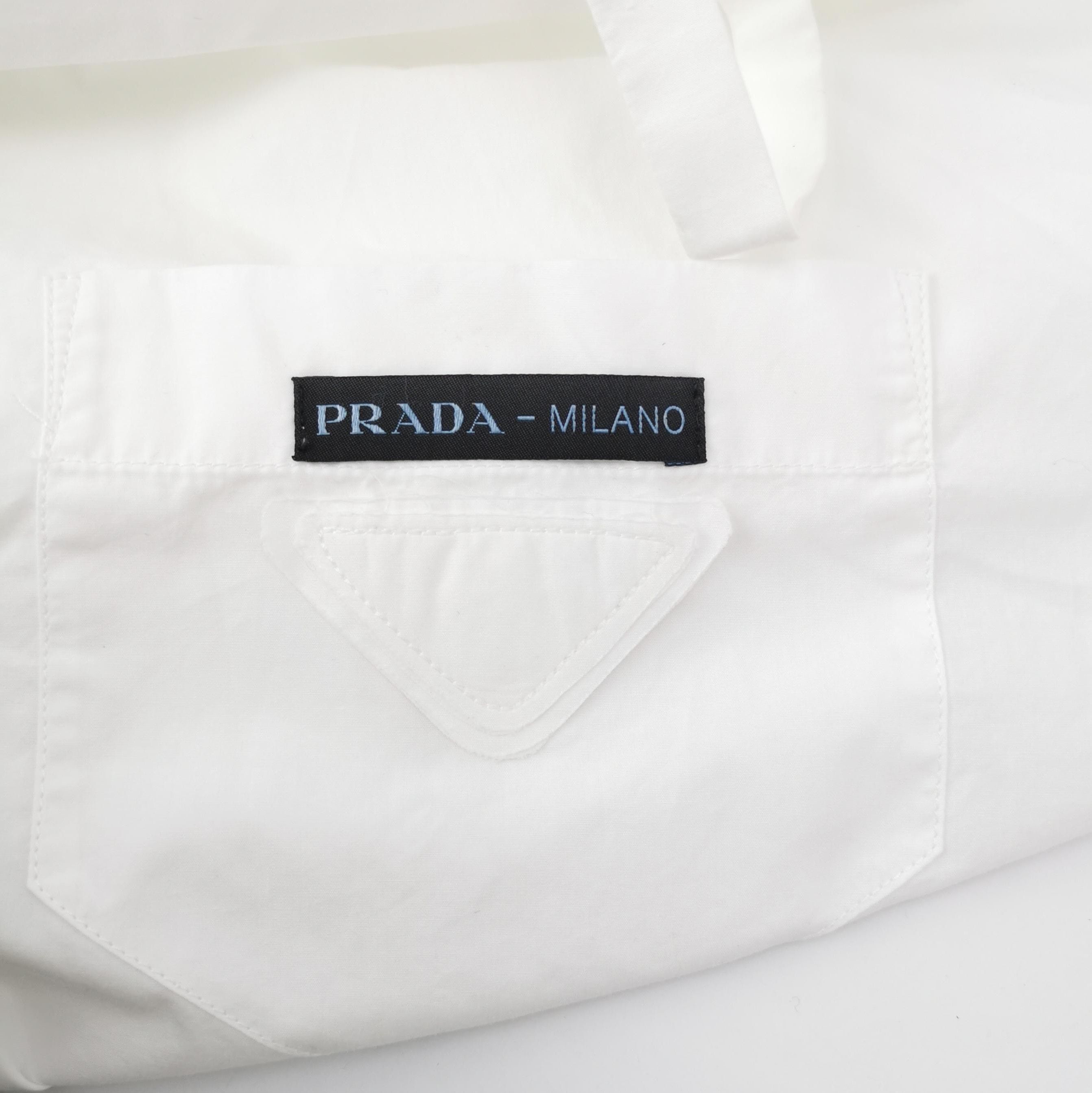 Prada Prada Off-Shoulder Cotton Logo Top with Feathers - dmc Size M / US 6-8 / IT 42-44 - 4 Thumbnail