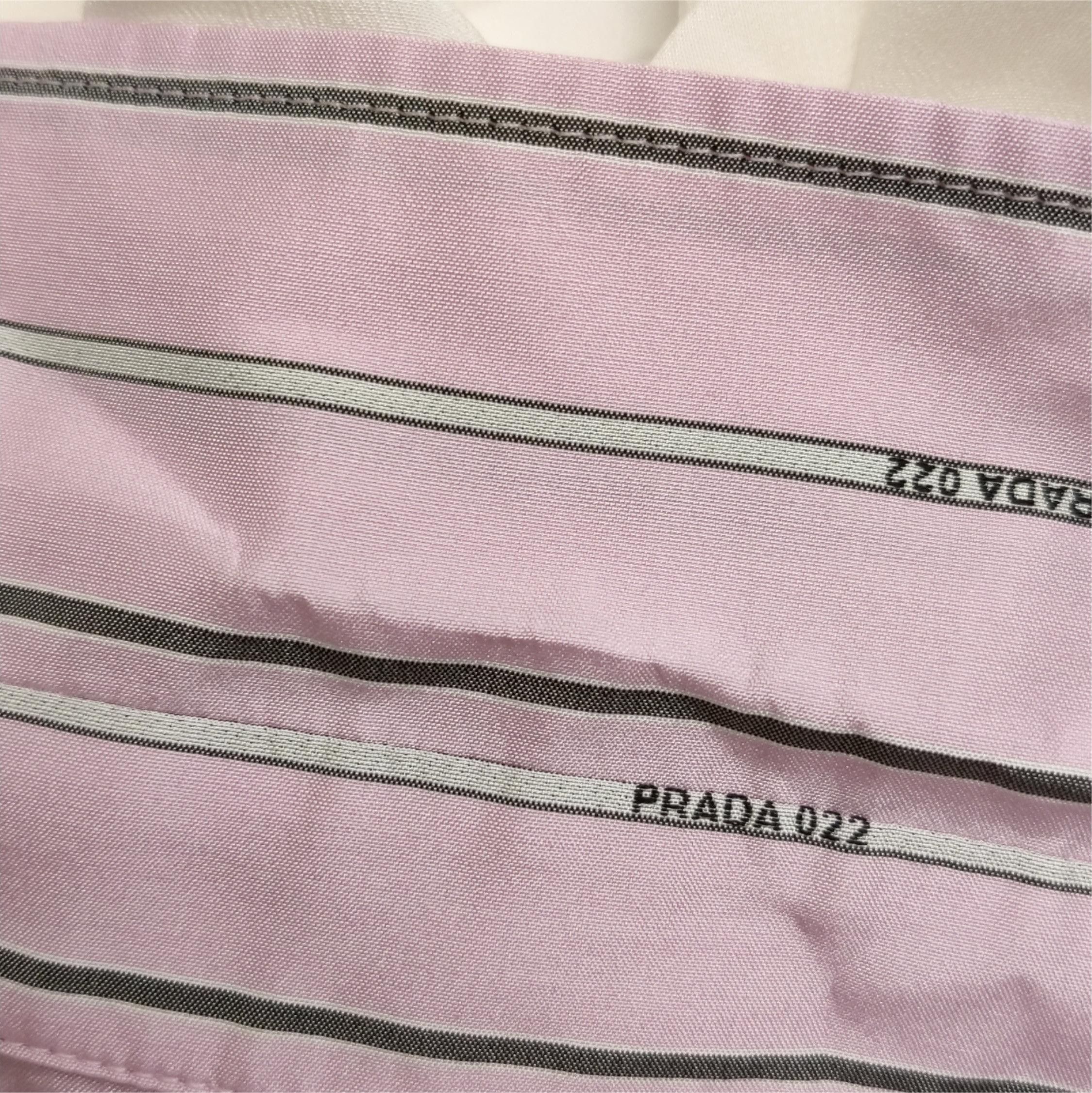 Prada Prada Striped Silk Collar Dress in Pink - dmc Size S / US 4 / IT 40 - 13 Thumbnail