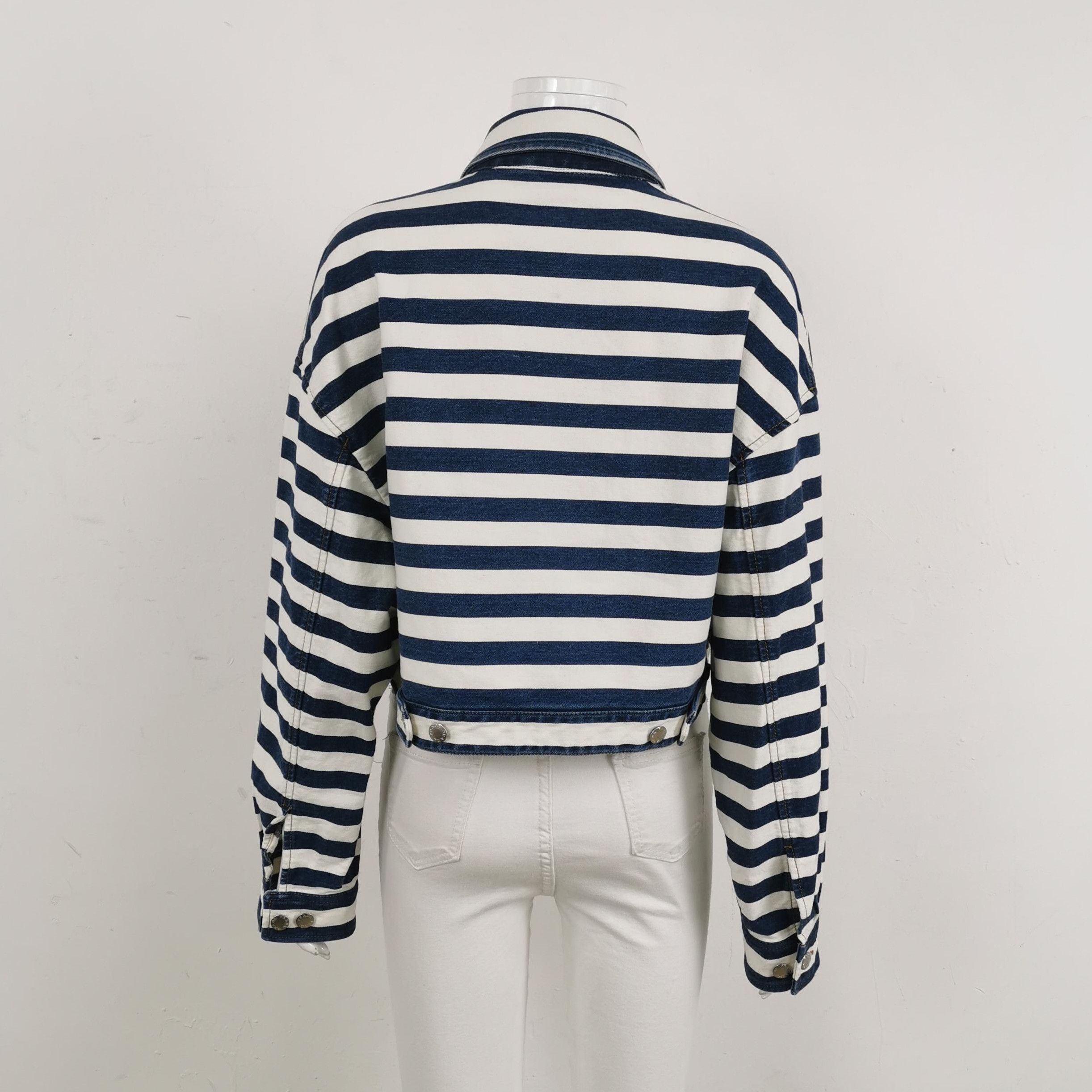 Prada Prada Striped Cotton Logo Long Sleeve Jacket - dmc Size L / US 10 / IT 46 - 2 Thumbnail