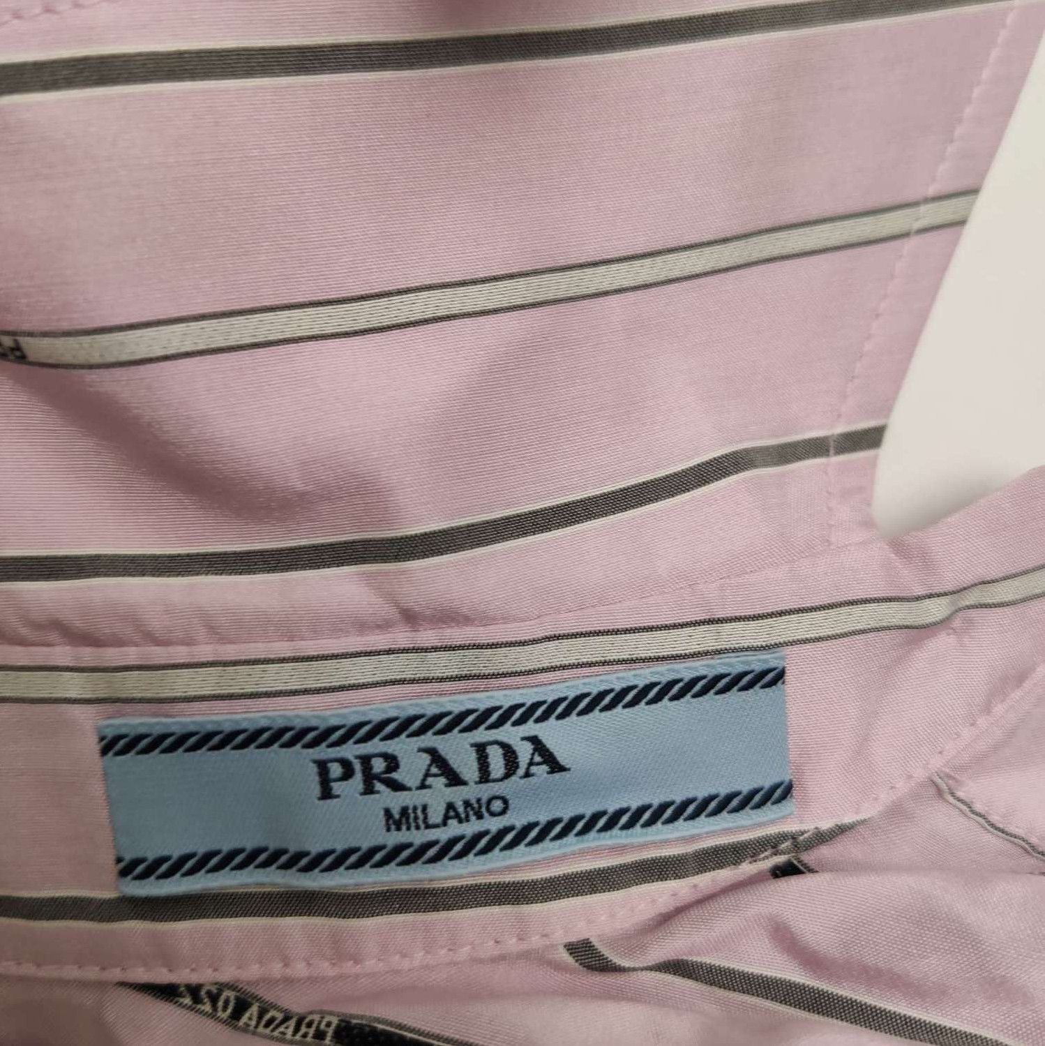 Prada Prada Striped Silk Long-Sleeve Dress in Size 40 - dmc Size L / US 10 / IT 46 - 8 Thumbnail
