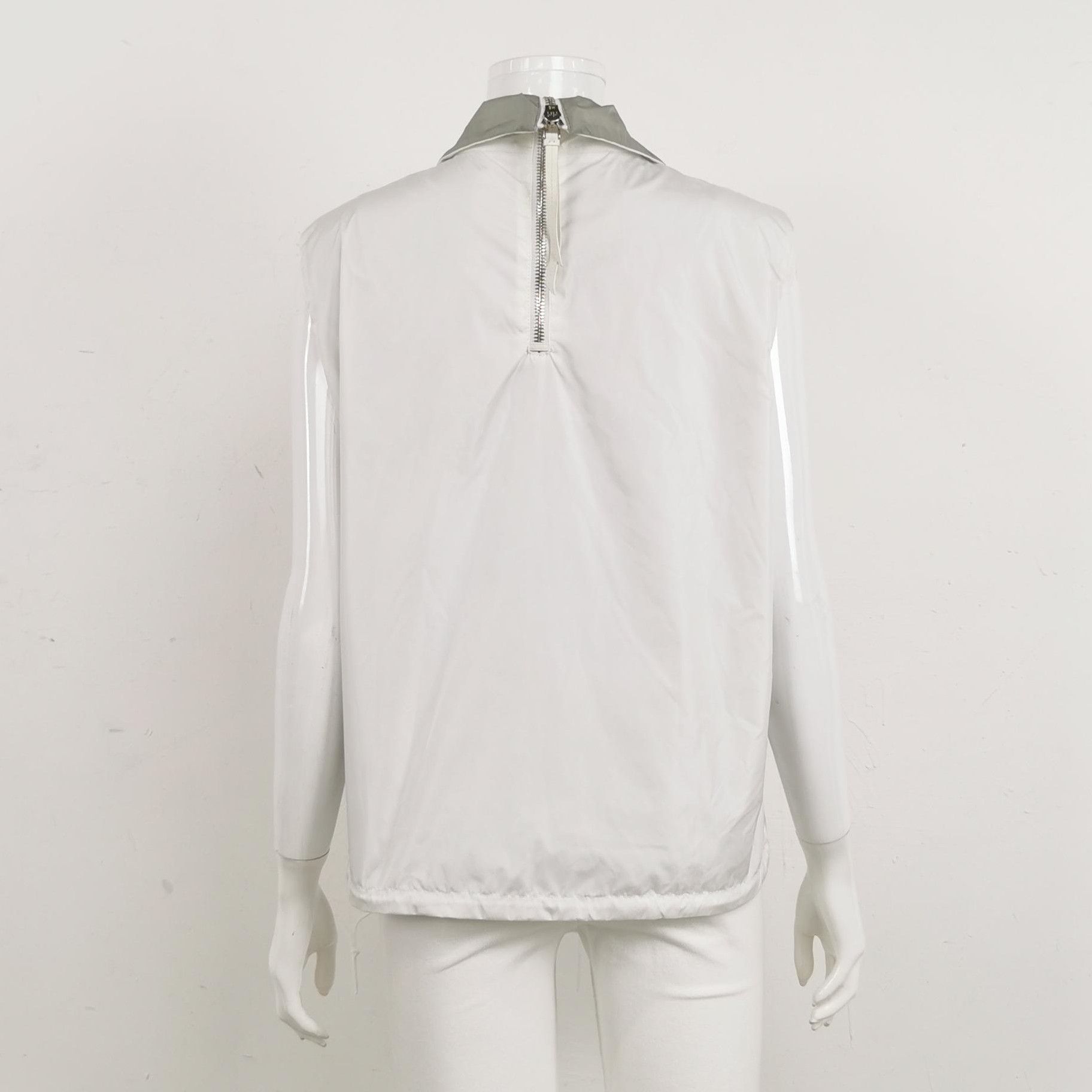 Prada Prada Logo Zip Collar Vest in White - dmc Size S / US 4 / IT 40 - 2 Thumbnail