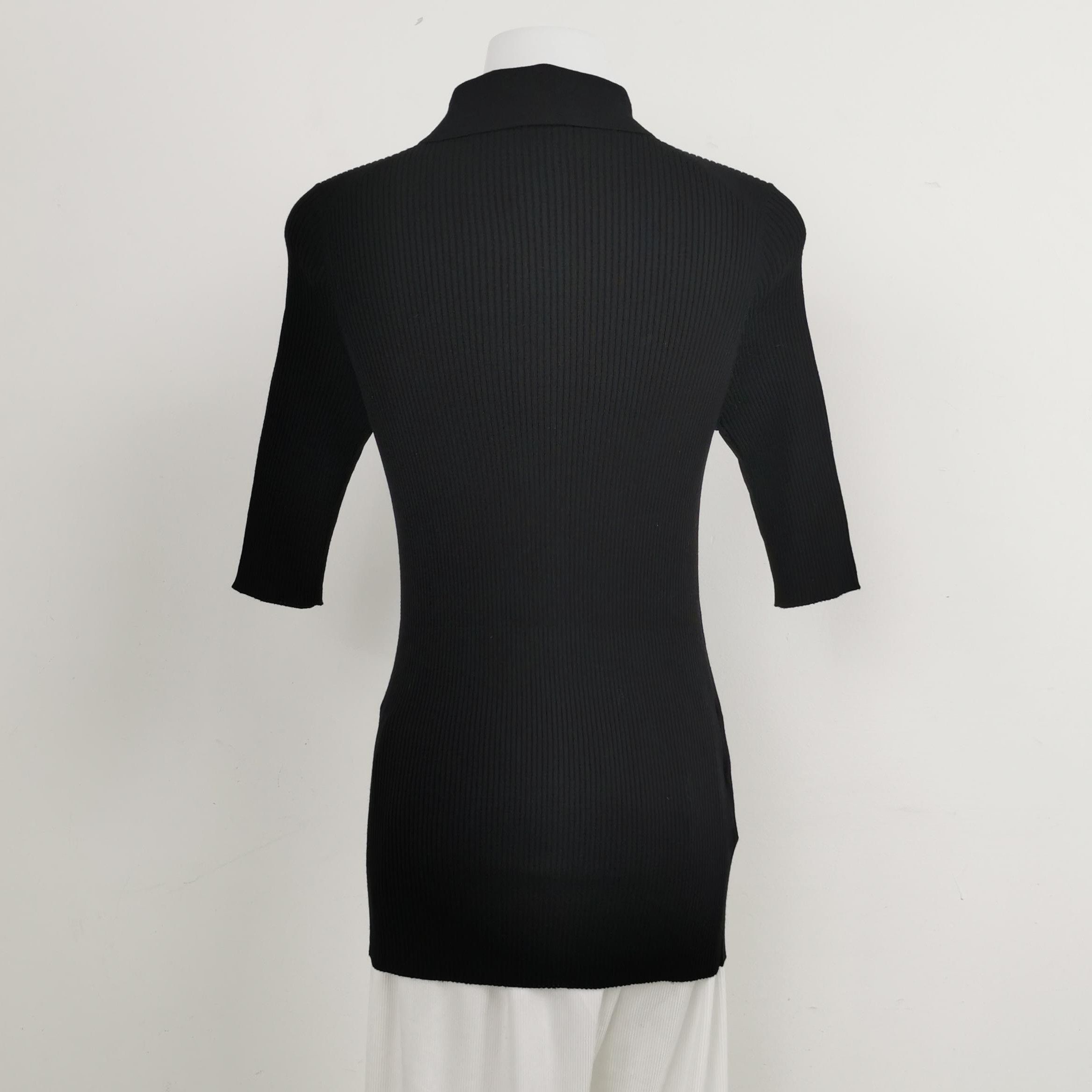 Prada Prada Black Knit Polo Shirt with Logo - dmc Size L / US 10 / IT 46 - 2 Thumbnail