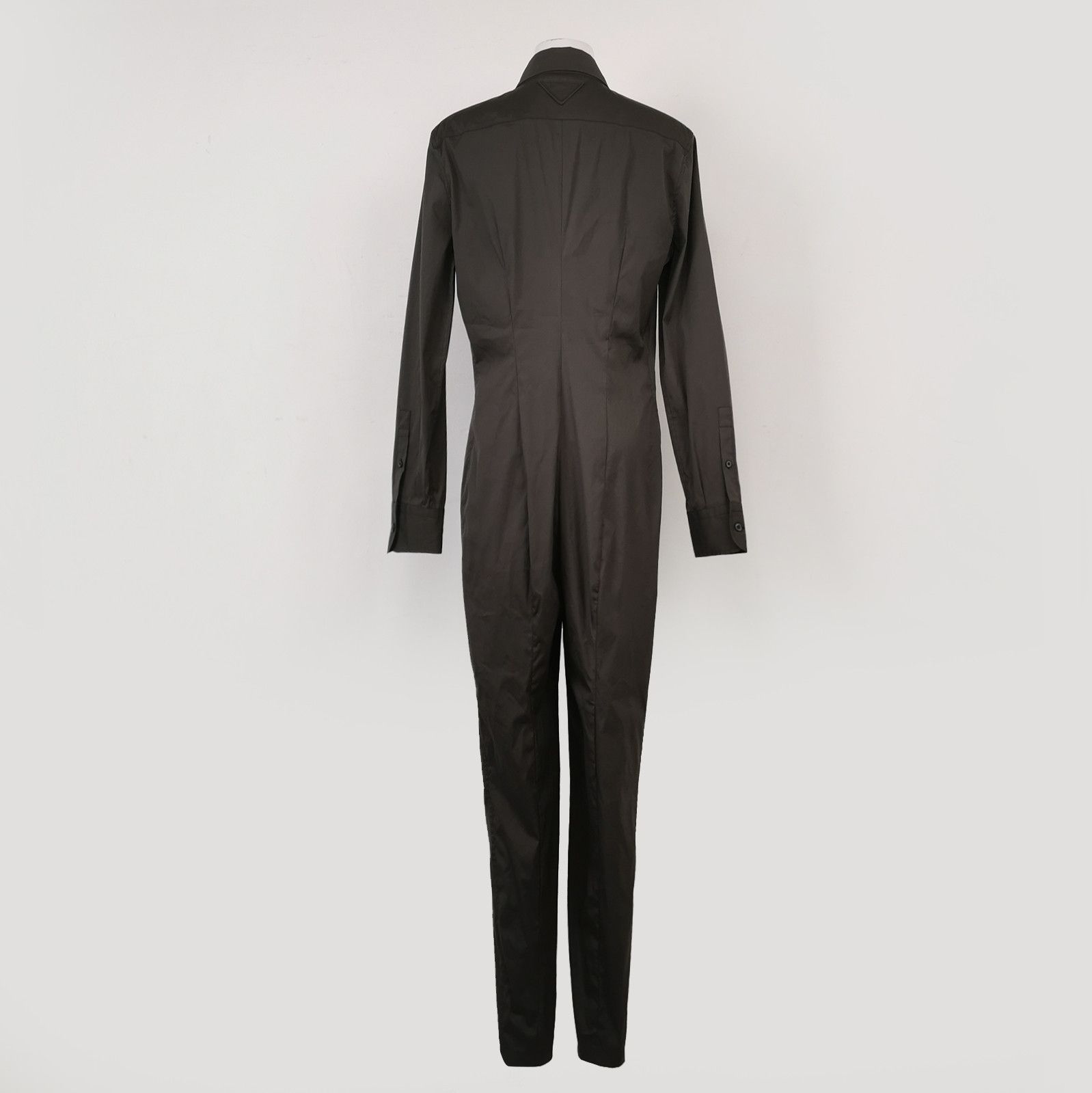 Prada Prada Long Sleeve Button-Up Jumpsuit in Black - dmc Size 40" / US 18 - 2 Thumbnail