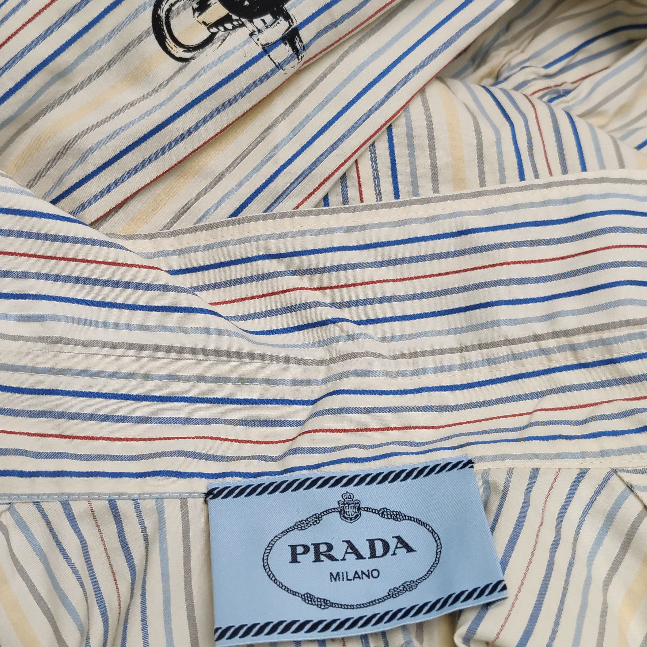 Prada Prada Striped Long Sleeve Mermaid Dress - dmc Size S / US 4 / IT 40 - 9 Thumbnail