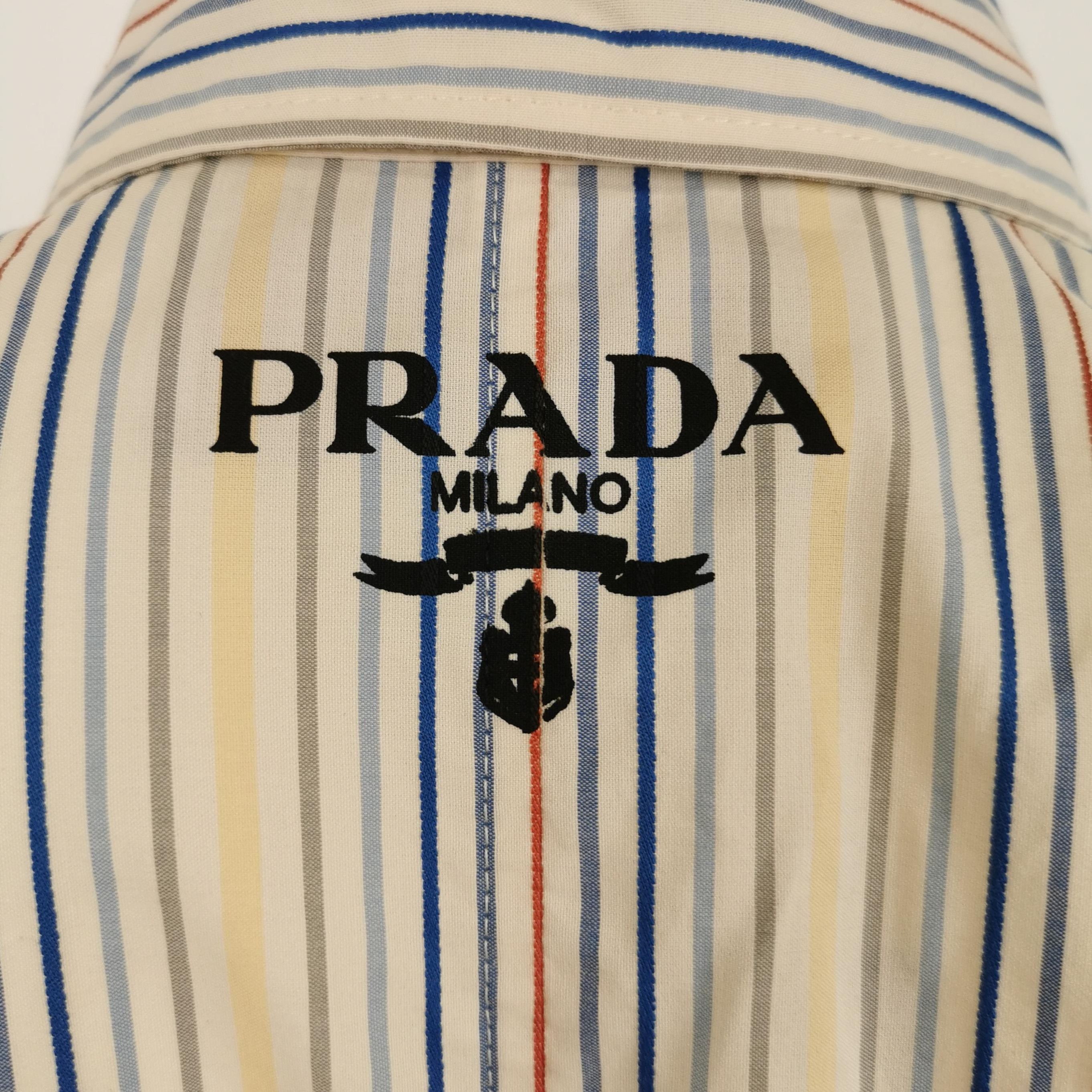 Prada Prada Striped Long Sleeve Mermaid Dress - dmc Size S / US 4 / IT 40 - 3 Thumbnail