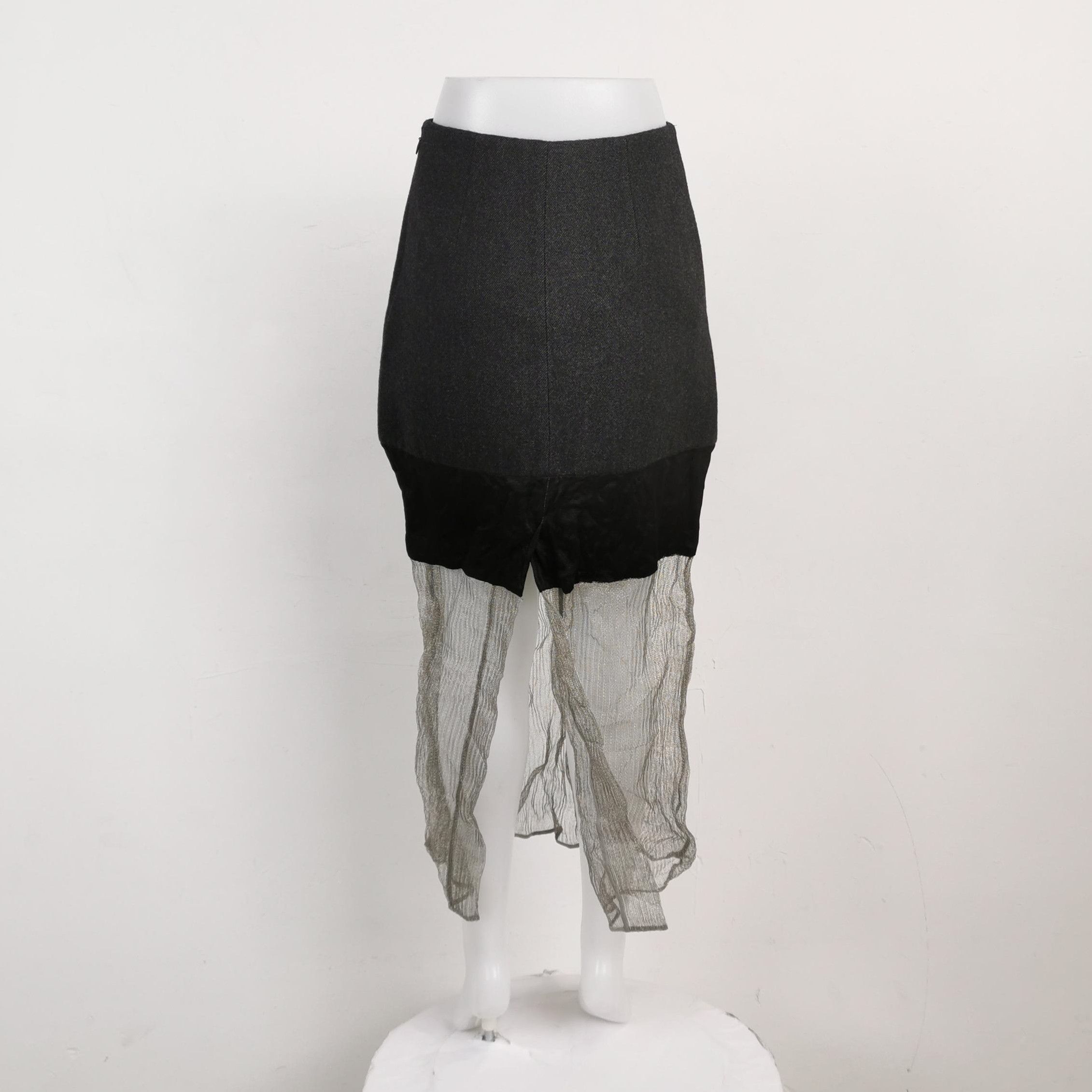 Prada Prada Wool-Blend Color-Blocked Midi Skirt - dmc Size 38" / US 16 / IT 52 - 2 Thumbnail
