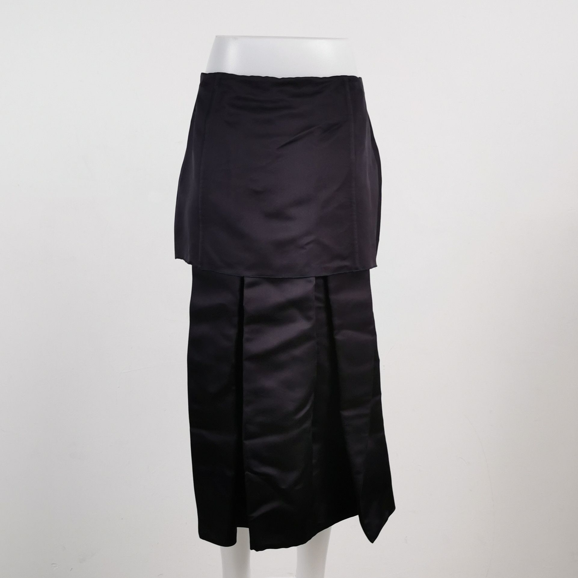 Prada Prada Black Silk Pleated Midi Skirt - dmc Size 40" / US 18 - 2 Thumbnail