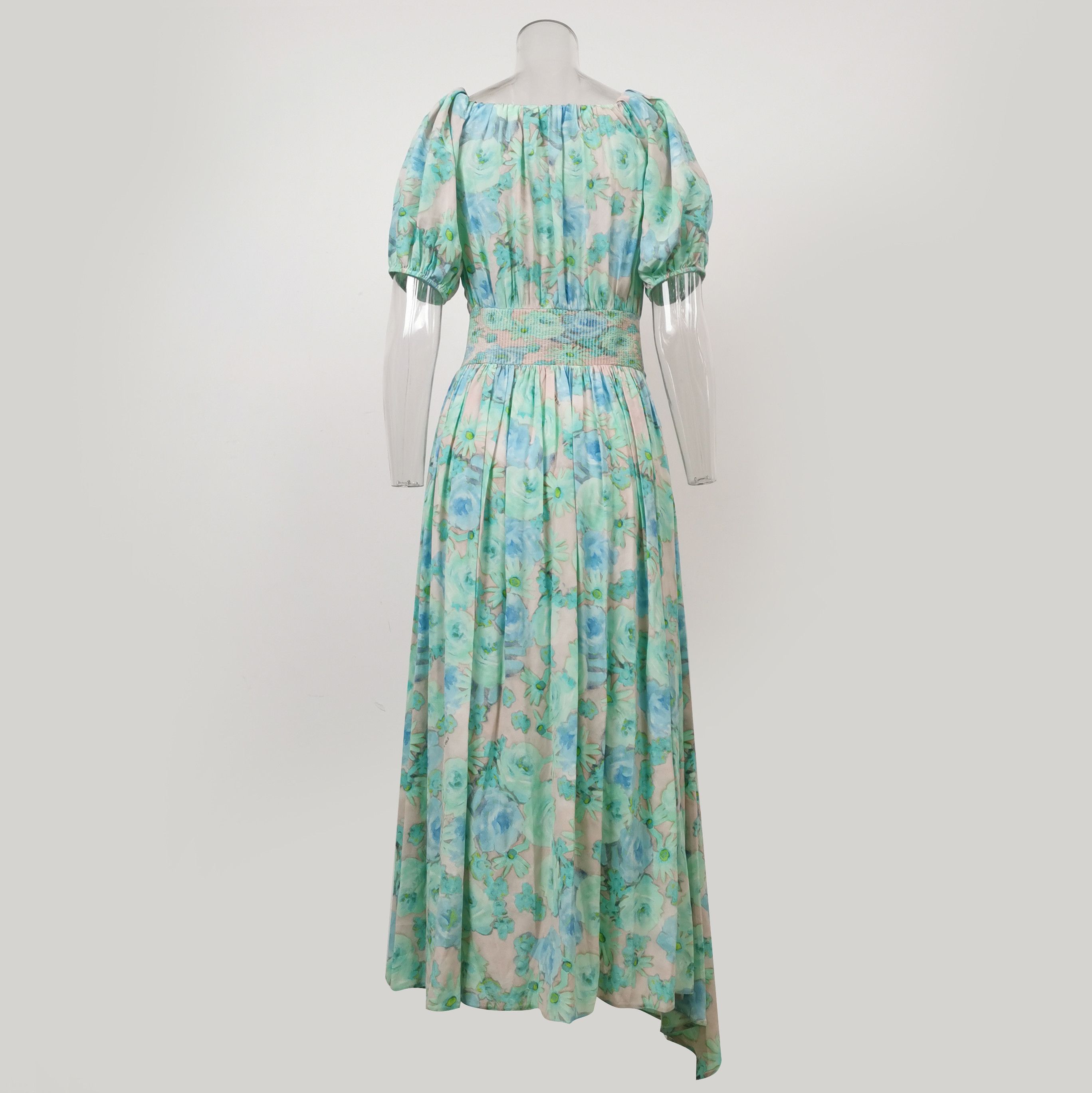 Prada Prada Irregular Hem Floral Silk Dress in S Size - dmc Size S / US 4 / IT 40 - 2 Thumbnail