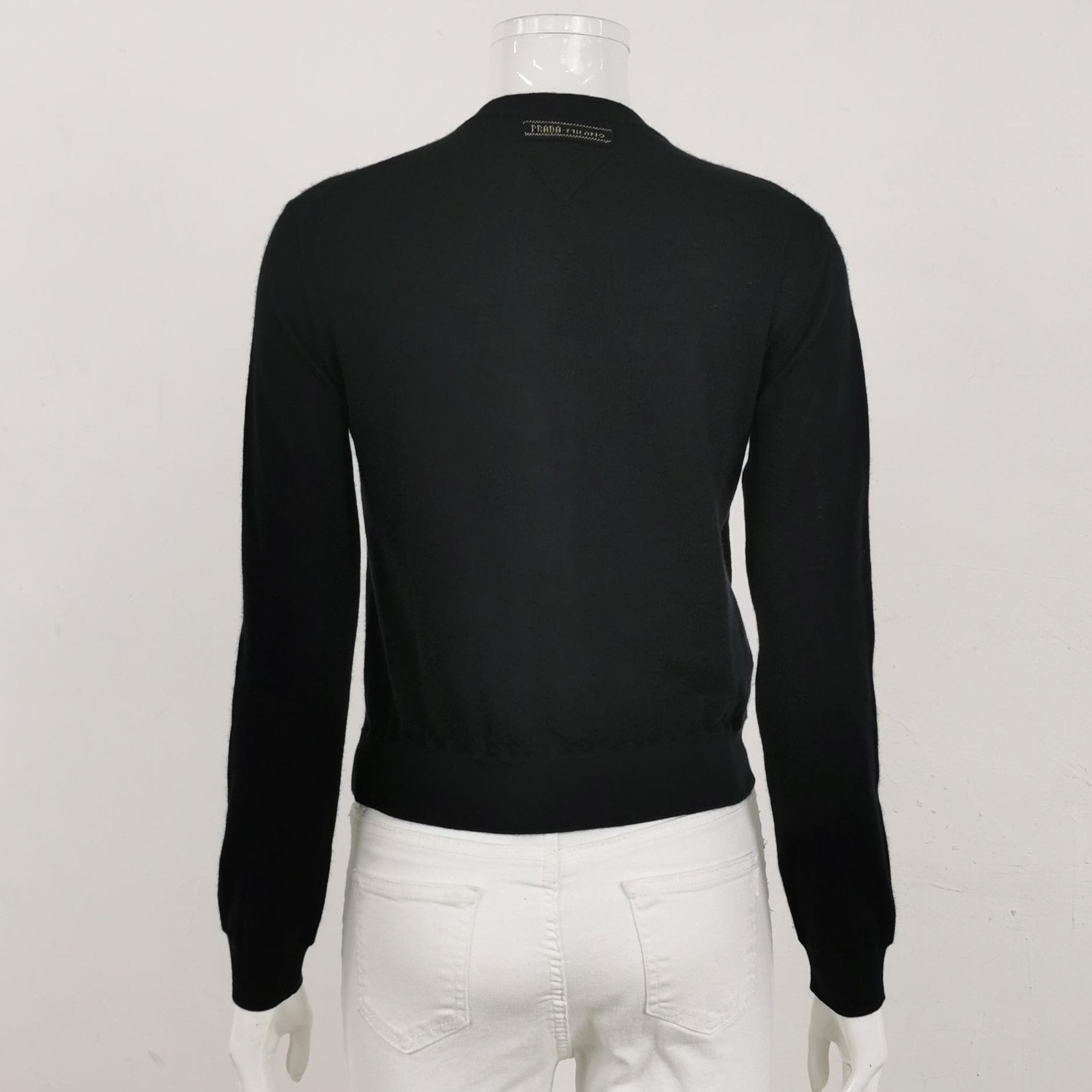 Prada Prada Black Cashmere Zip Cardigan Sweater - dmc Size XXS / US 00 / IT 34 - 2 Thumbnail