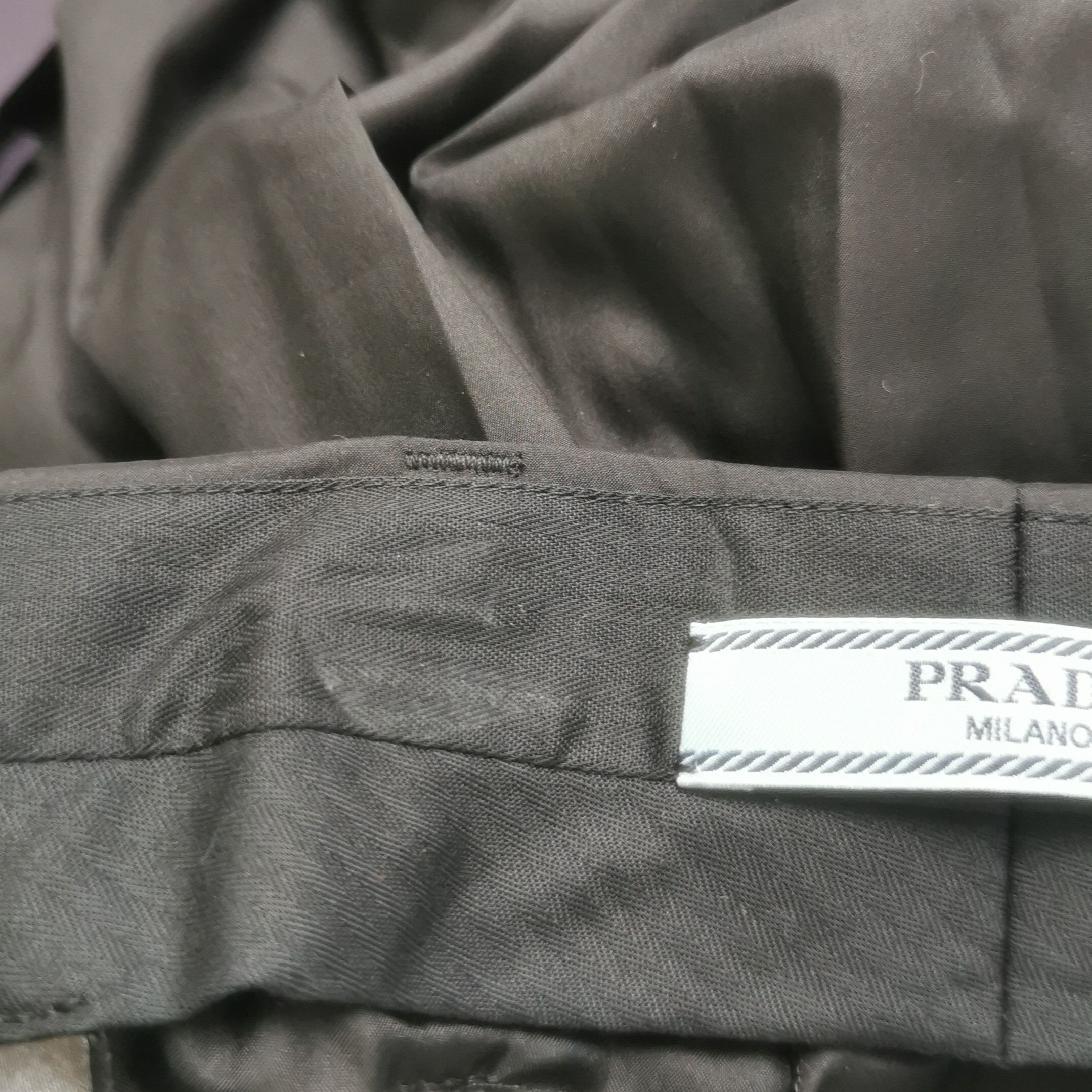 Prada Prada Solid Black Silk Triangle Logo Trousers - dmc Size 36" / US 14 / IT 50 - 9 Thumbnail