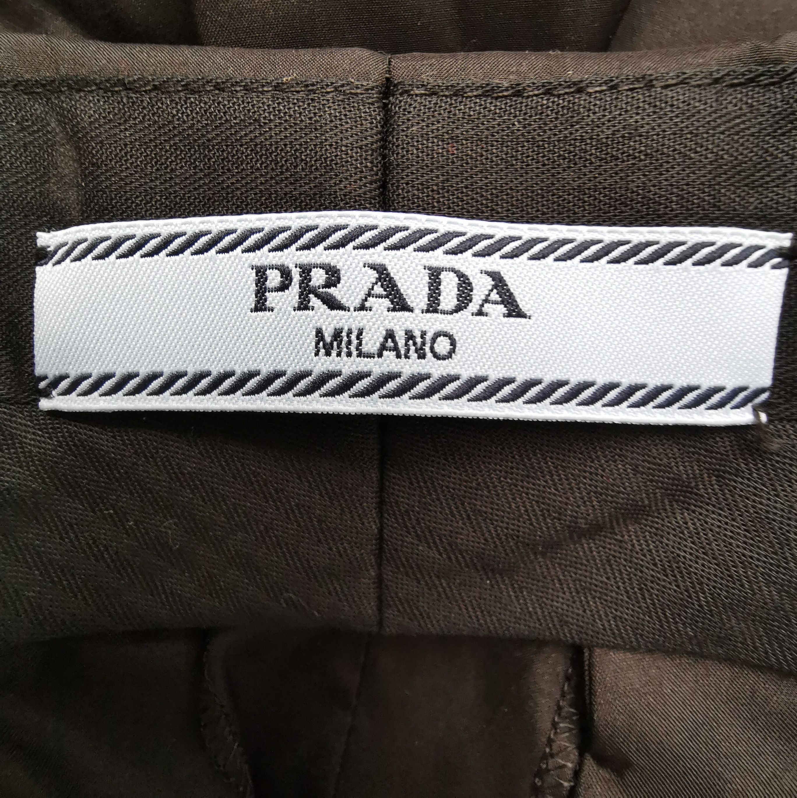 Prada Prada Solid Black Silk Triangle Logo Trousers - dmc Size 36" / US 14 / IT 50 - 5 Thumbnail