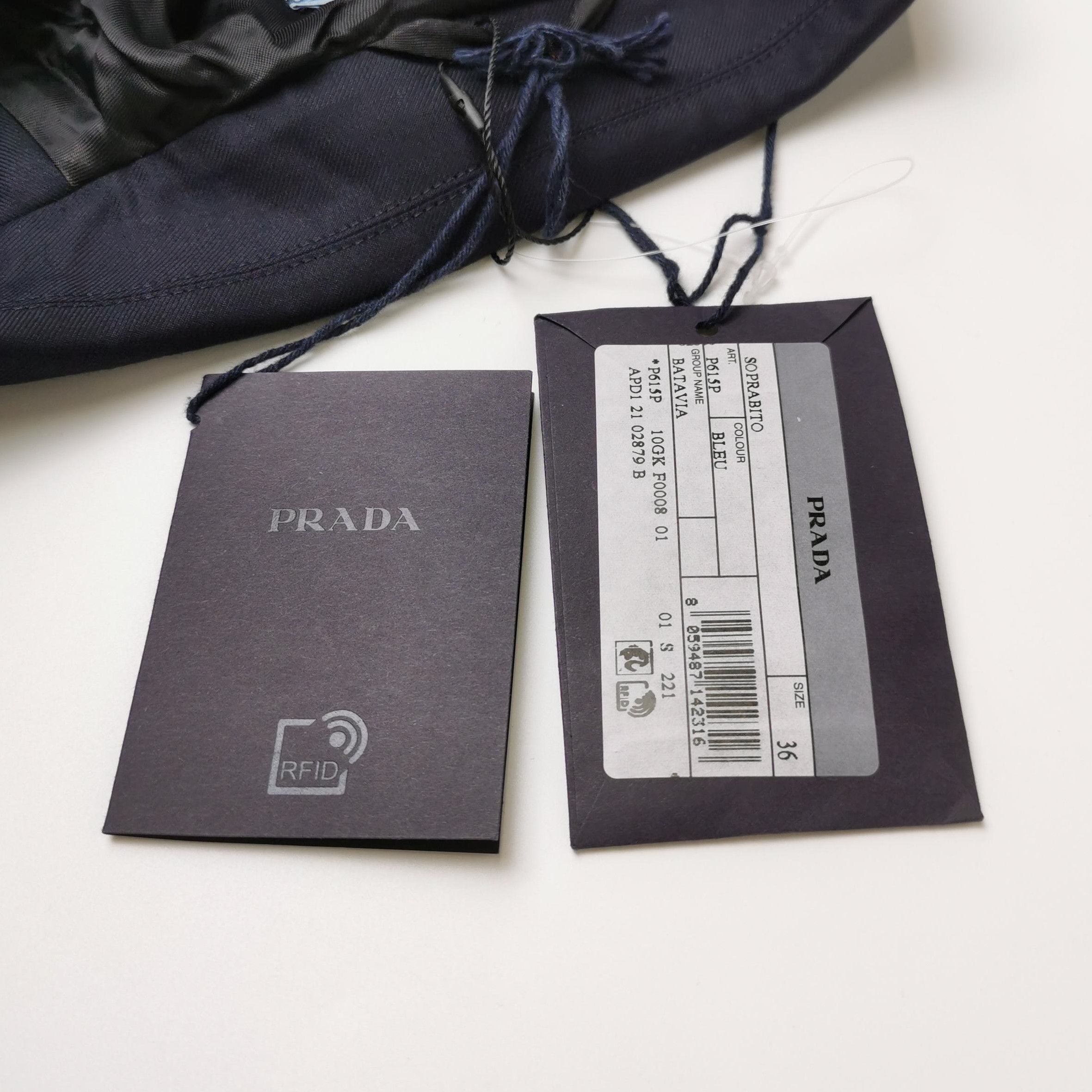 Prada Prada Wool Long Sleeve Coat in Dark Color - dmc Size XXS / US 00 / IT 34 - 3 Thumbnail