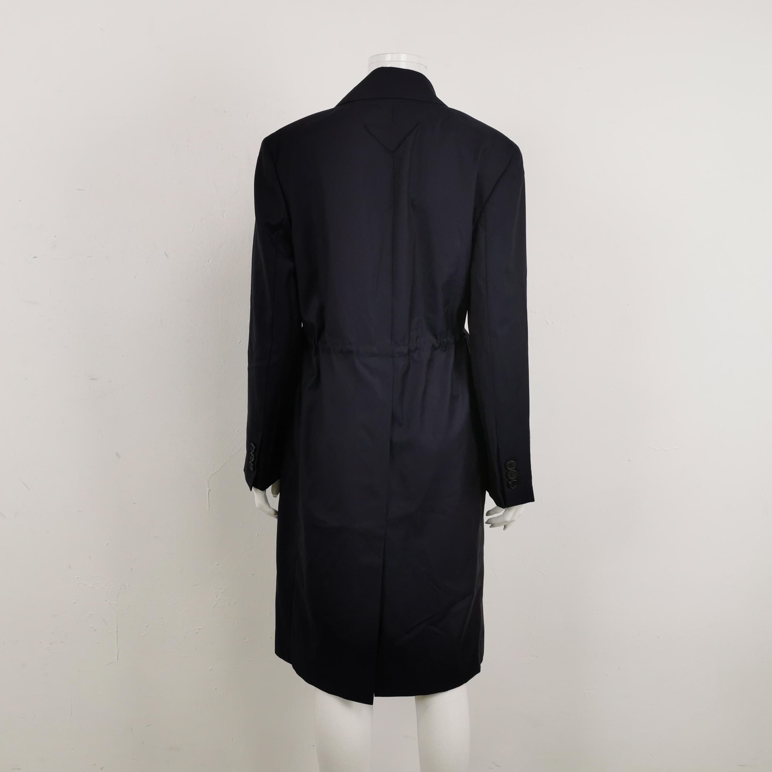 Prada Prada Wool Long Sleeve Coat in Navy - dmc Size M / US 6-8 / IT 42-44 - 2 Thumbnail