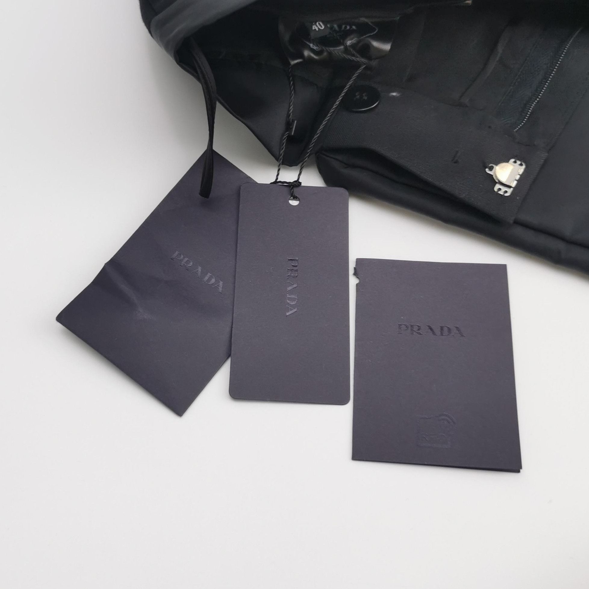 Prada Prada Black Wool Blend Logo Trousers Size 40 - dmc Size 40" / US 18 - 5 Thumbnail