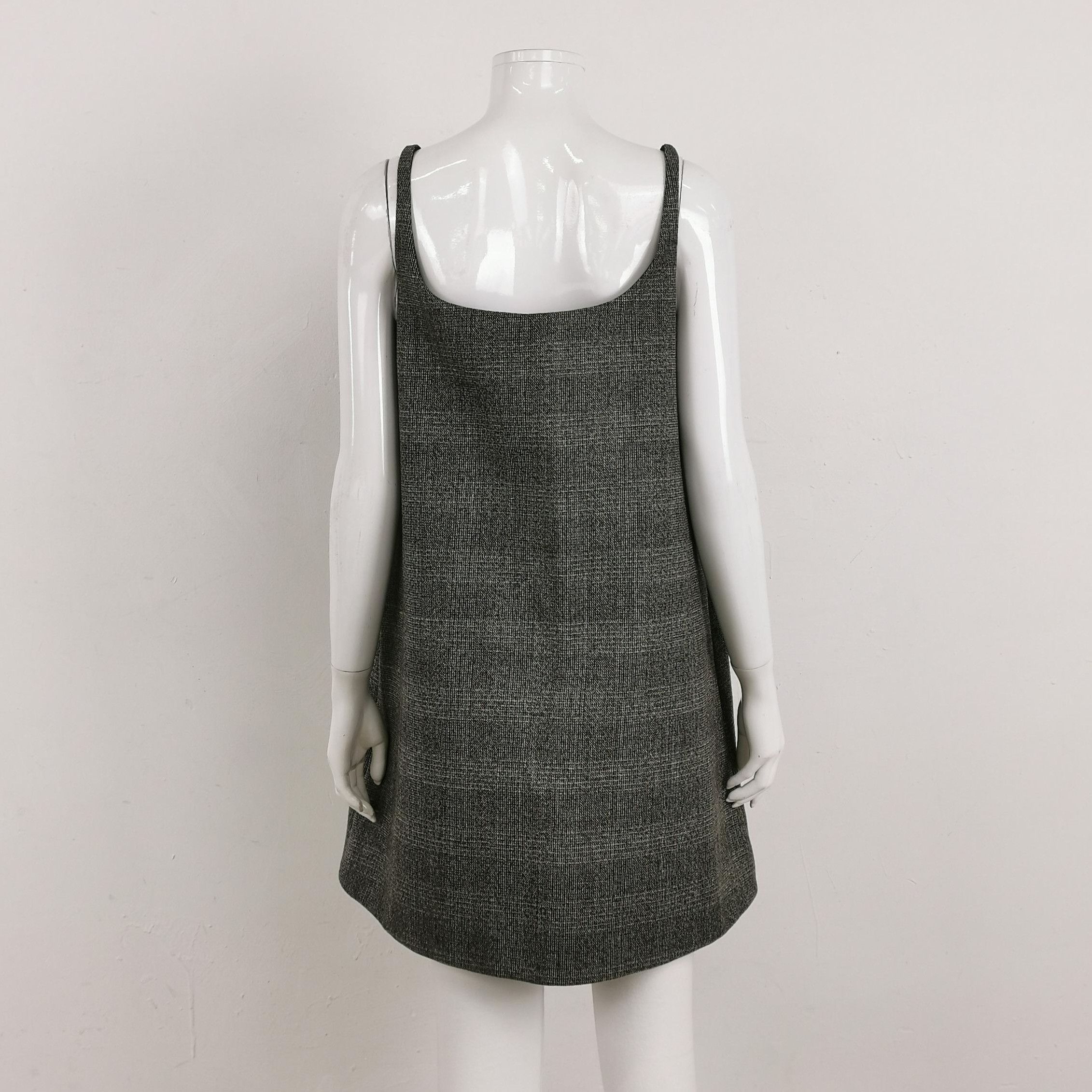 Prada Prada Wool Plaid Triangle Logo Strap Dress - dmc Size M / US 6-8 / IT 42-44 - 2 Thumbnail