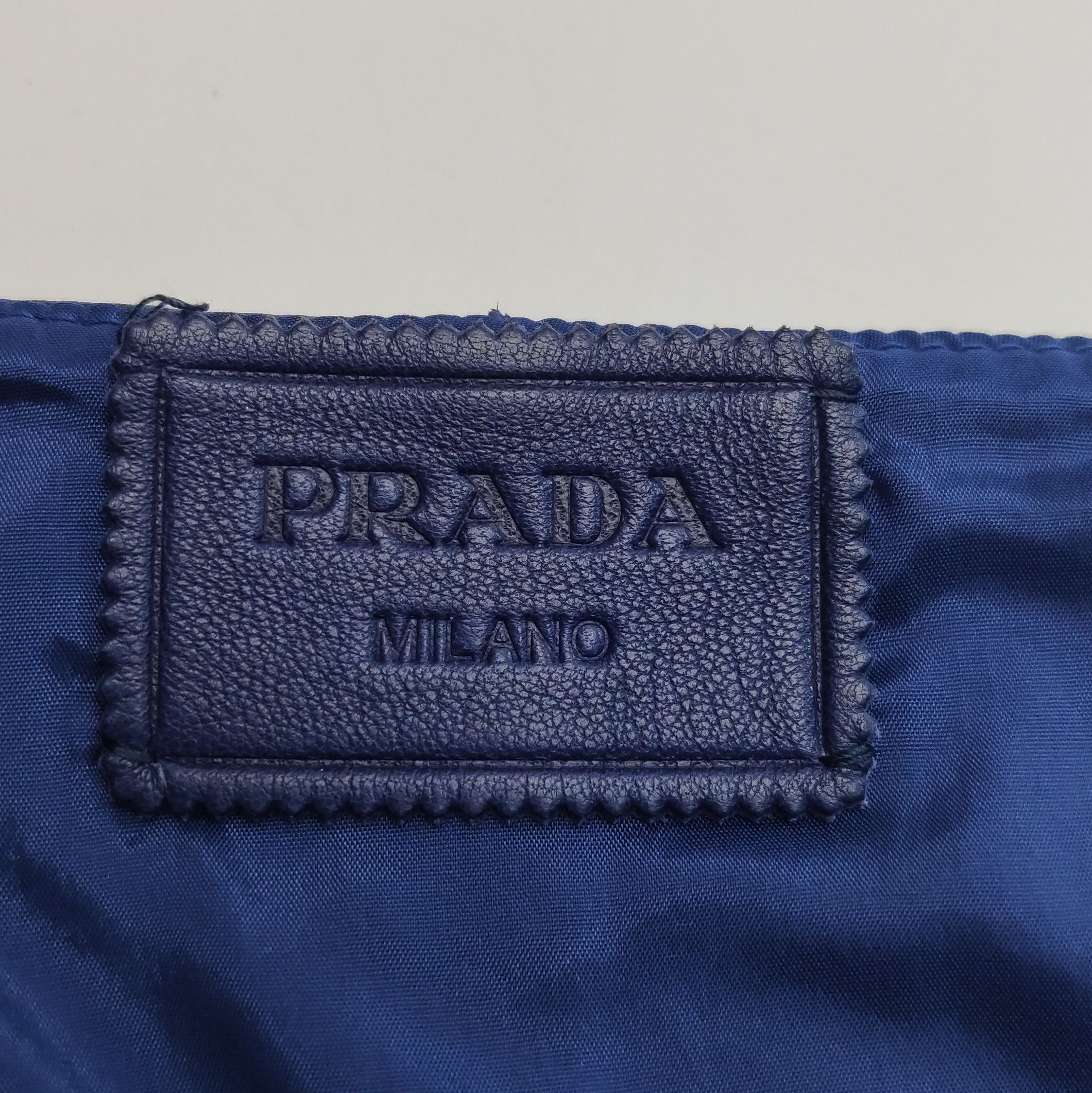 Prada Prada Leather Logo Mini Skirt in Deep Blue - dmc Size 40" / US 18 - 5 Thumbnail