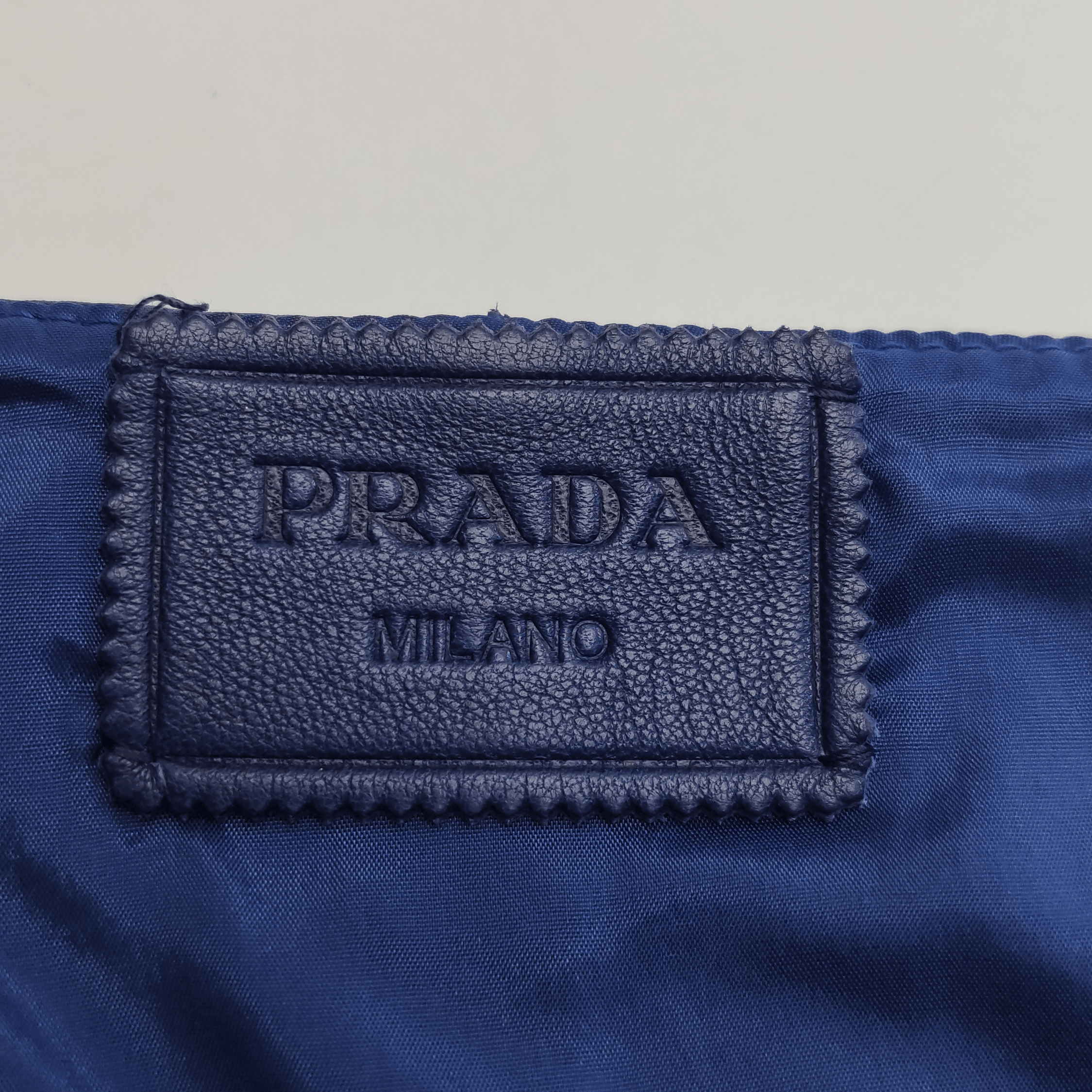 Prada Prada Leather Logo Mini Skirt in Deep Blue - dmc Size 40" / US 18 - 10 Thumbnail