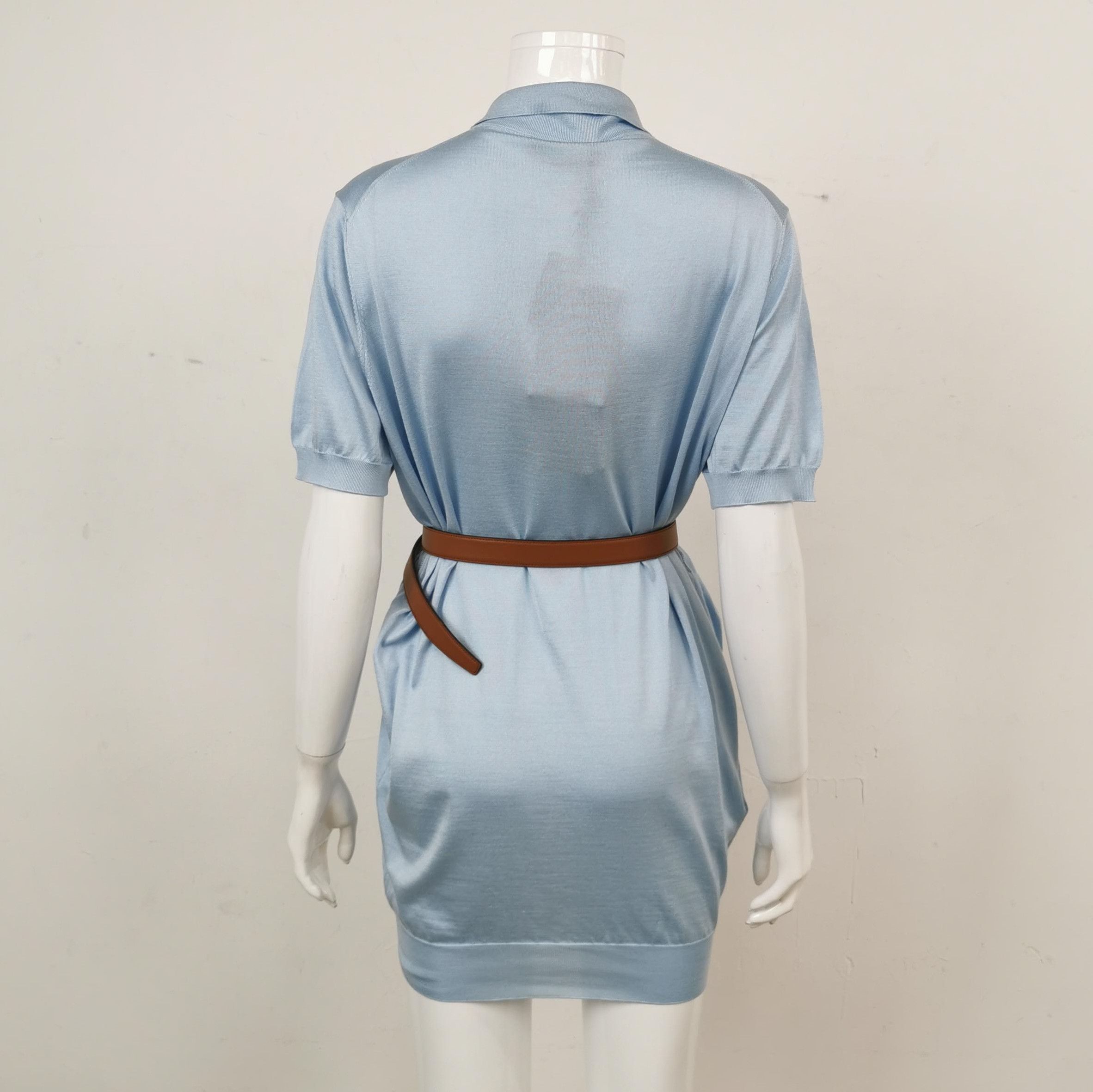 Prada Prada Silk Logo Polo Dress with Belt - dmc Size XXS / US 00 / IT 34 - 2 Thumbnail