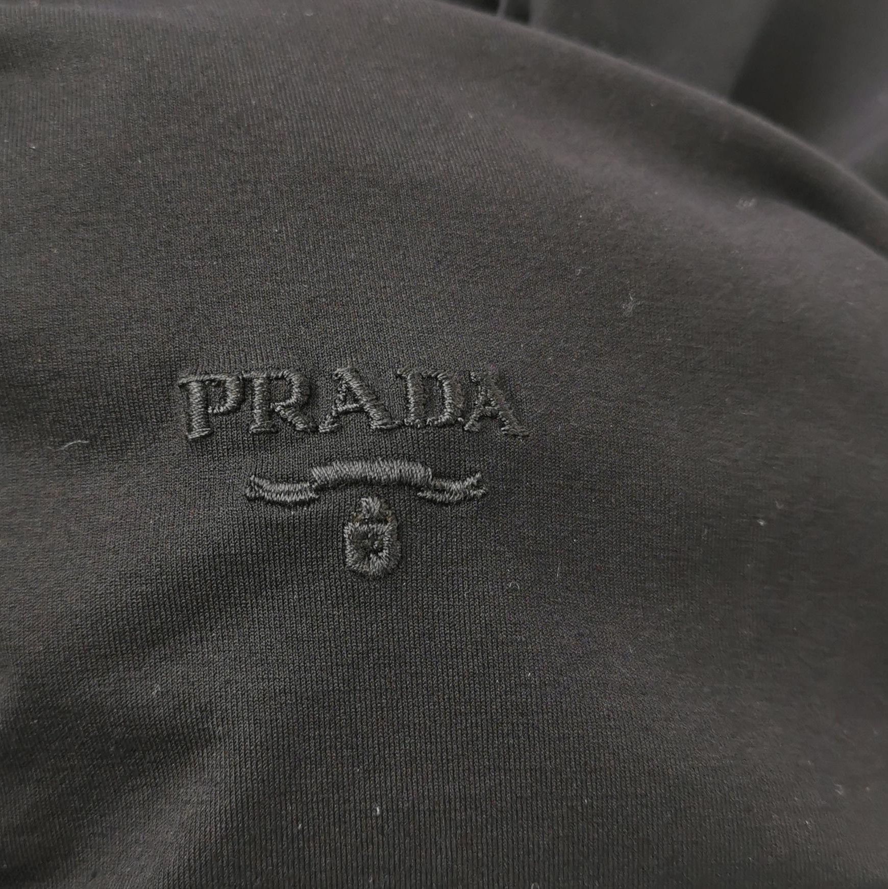 Prada Prada Black Long Sleeve Cotton T-Shirt - dmc Size L / US 10 / IT 46 - 3 Thumbnail