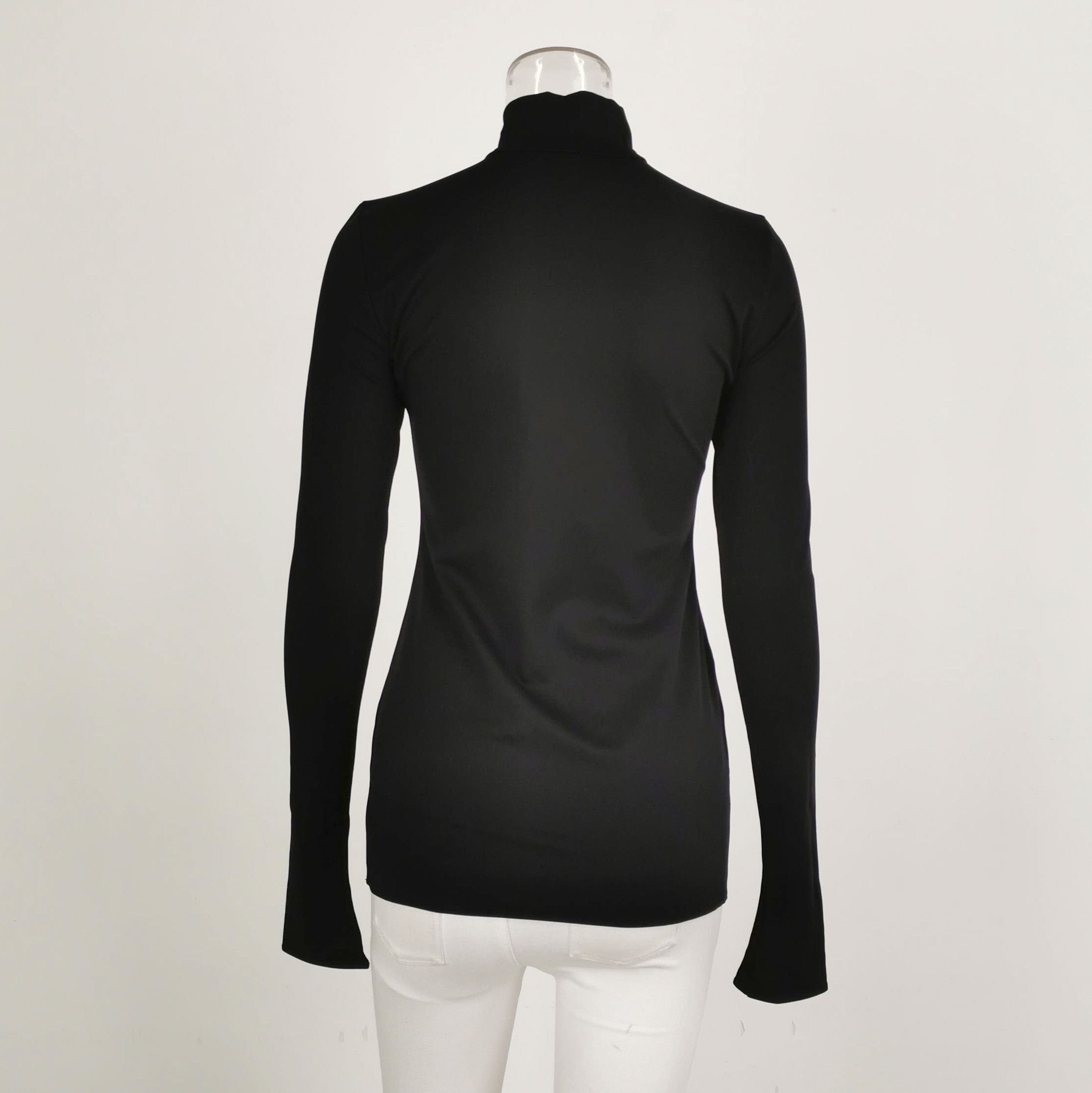 Prada Prada Black Zip Neck Long Sleeve T-Shirt - dmc Size L / US 10 / IT 46 - 3 Thumbnail