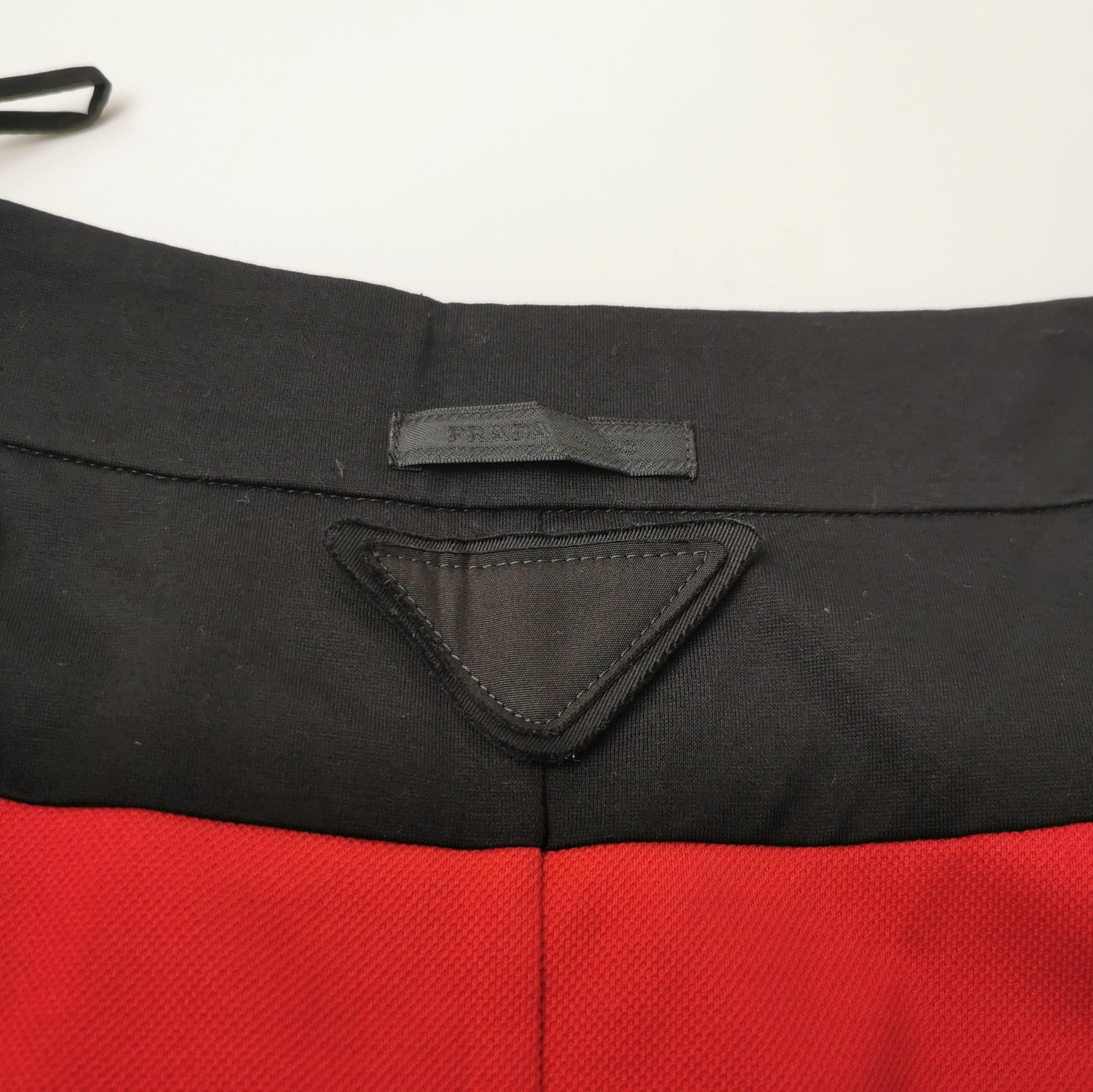 Prada Prada Striped Cotton Midi Skirt in Red and Black - dmc Size 23" - 3 Thumbnail