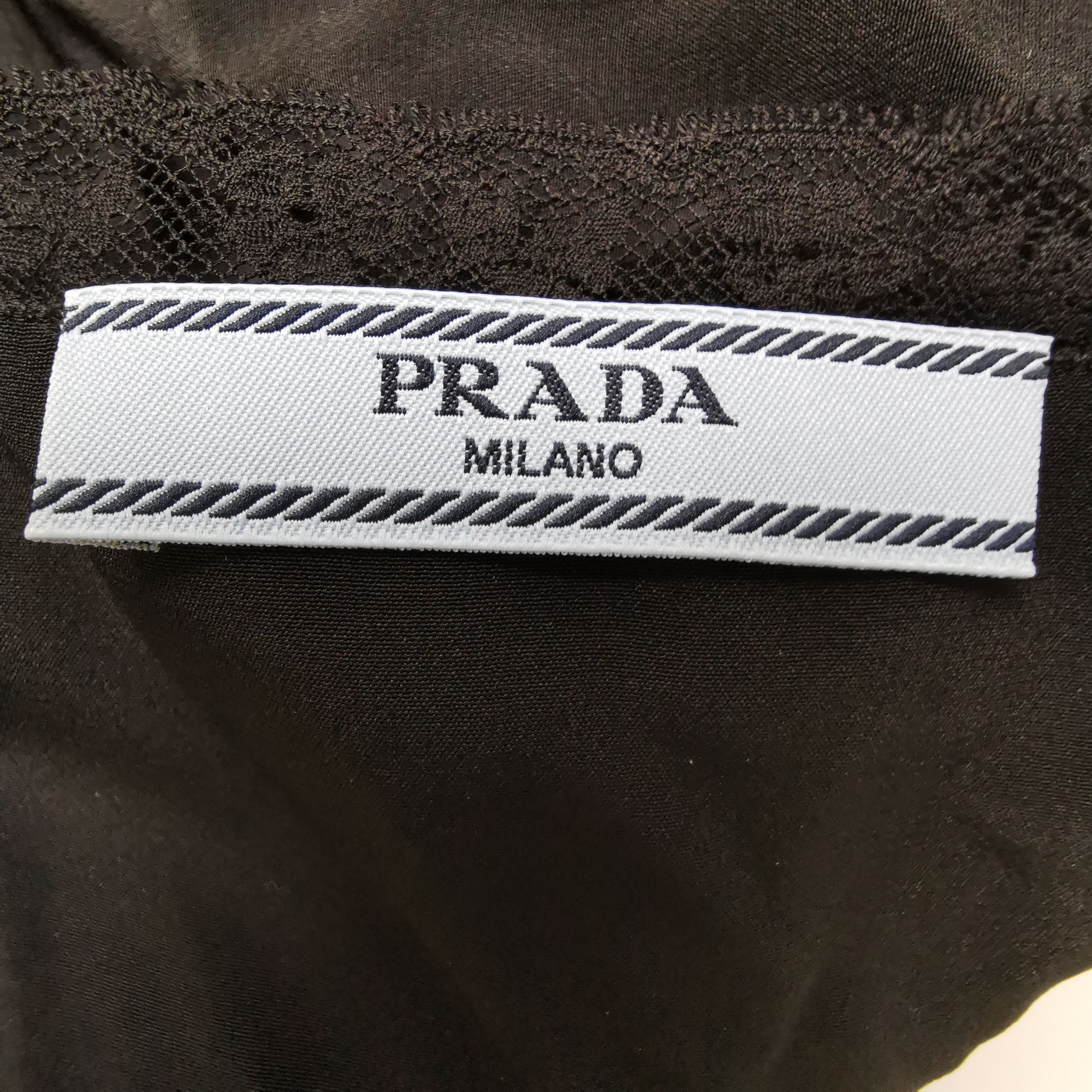 Prada Prada Long Sleeve Black Dress with Floral Lace - dmc Size S / US 4 / IT 40 - 6 Thumbnail