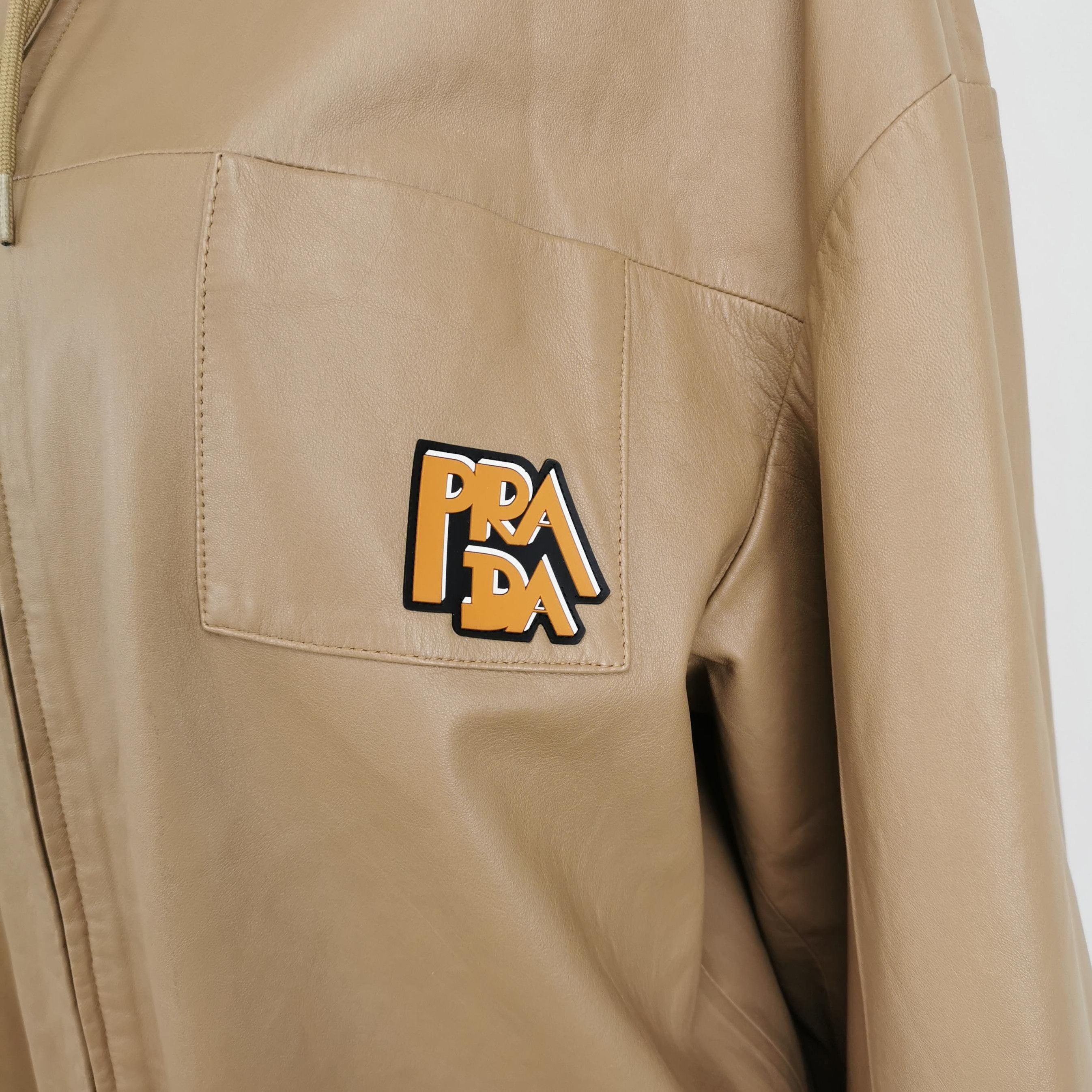 Prada Prada Logo Zip Hoodie in Beige - dmc Size S / US 4 / IT 40 - 3 Thumbnail