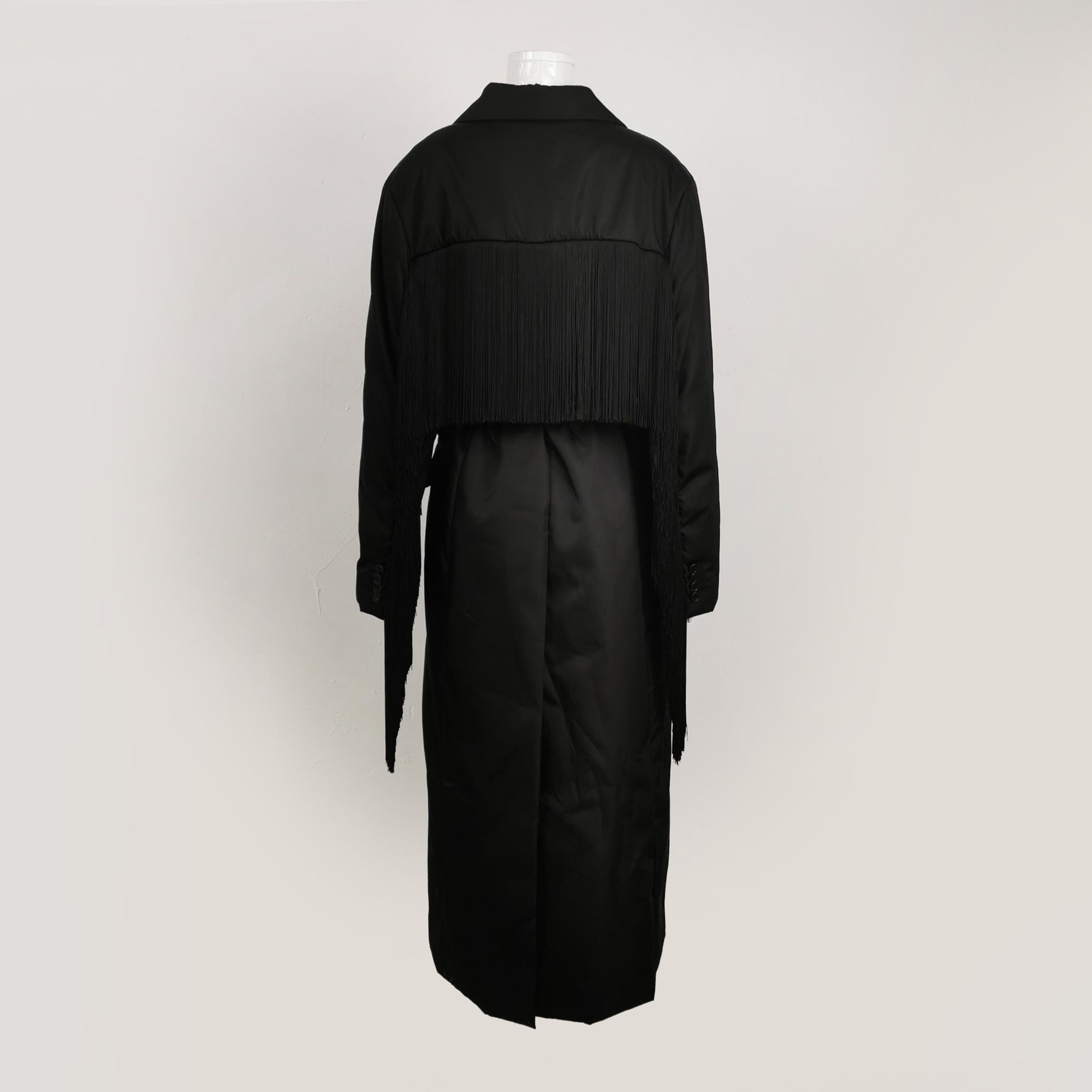 Prada Prada Double-Breasted Black Cotton Coat - dmc Size L / US 10 / IT 46 - 2 Thumbnail