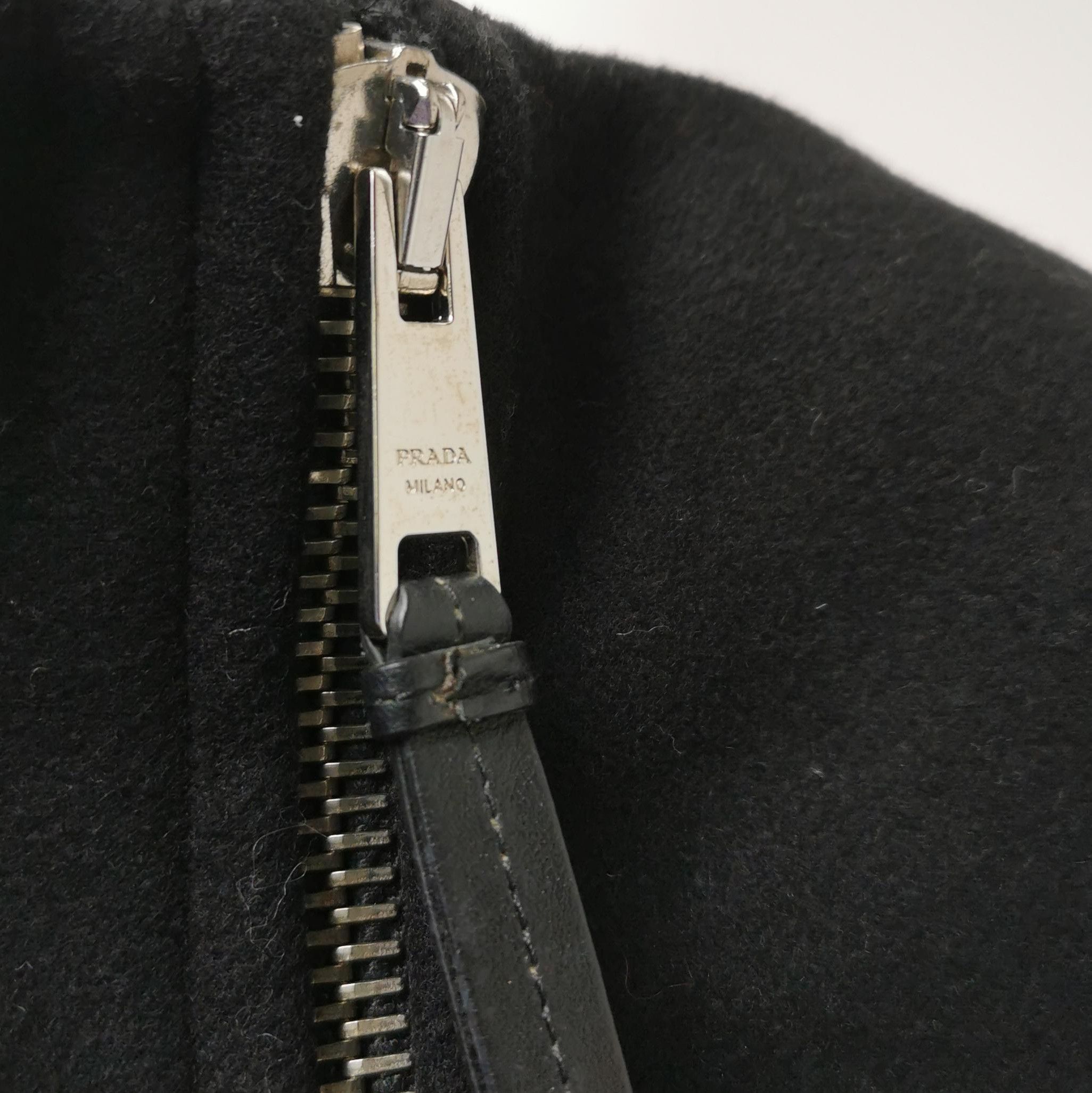 Prada Prada Black Wool Blend Zip Pencil Skirt - dmc Size 38" / US 16 / IT 52 - 3 Thumbnail
