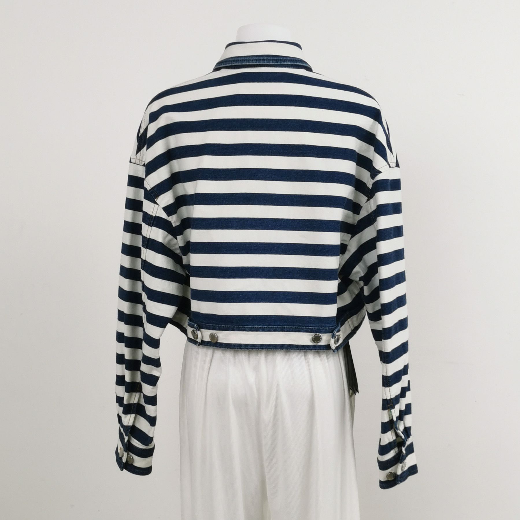 Prada Prada Cropped Striped Cotton Jacket - dmc Size L / US 10 / IT 46 - 2 Thumbnail