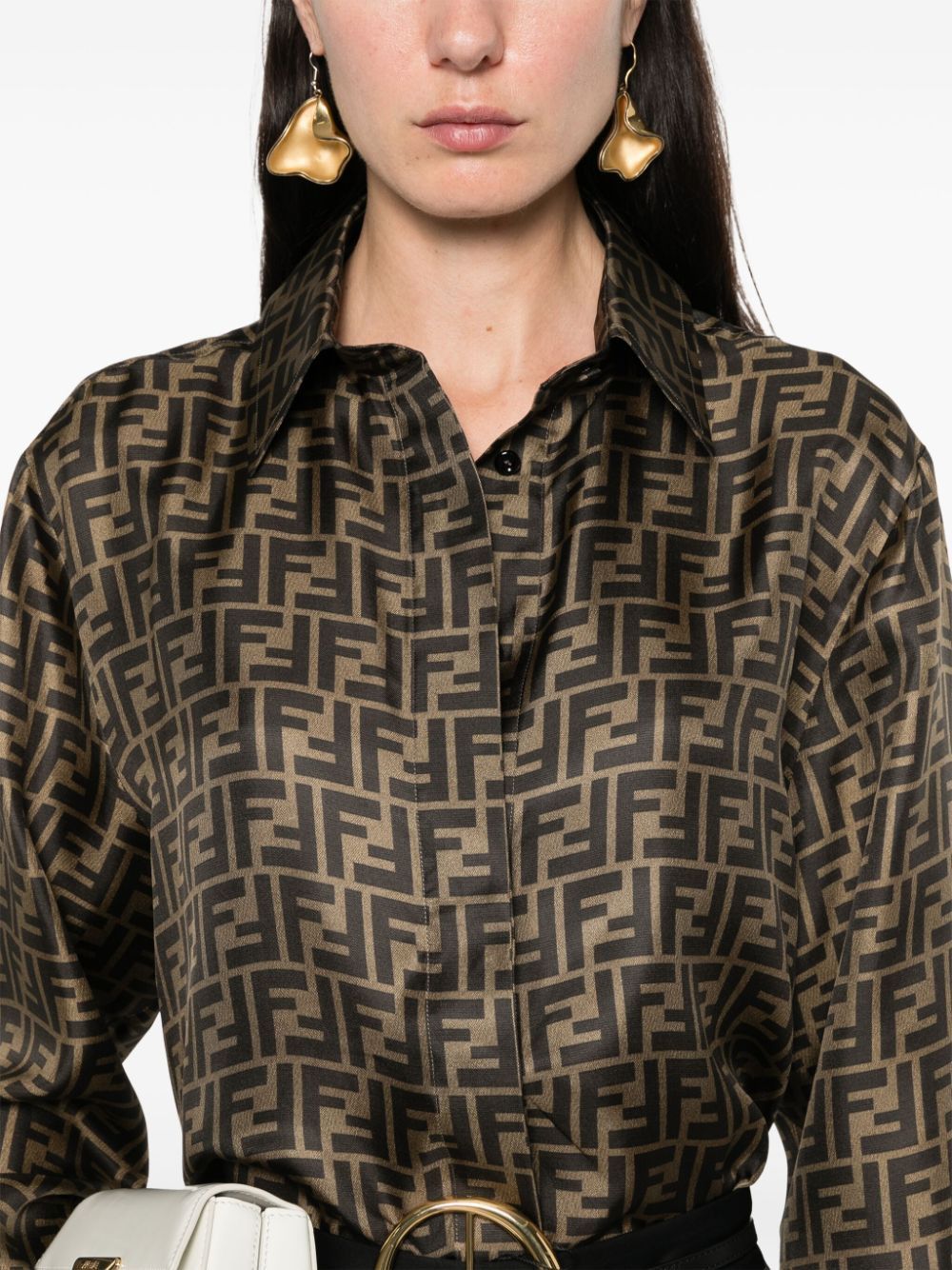 Fendi FF SILK SHIRT Size S / US 4 / IT 40 - 2 Thumbnail