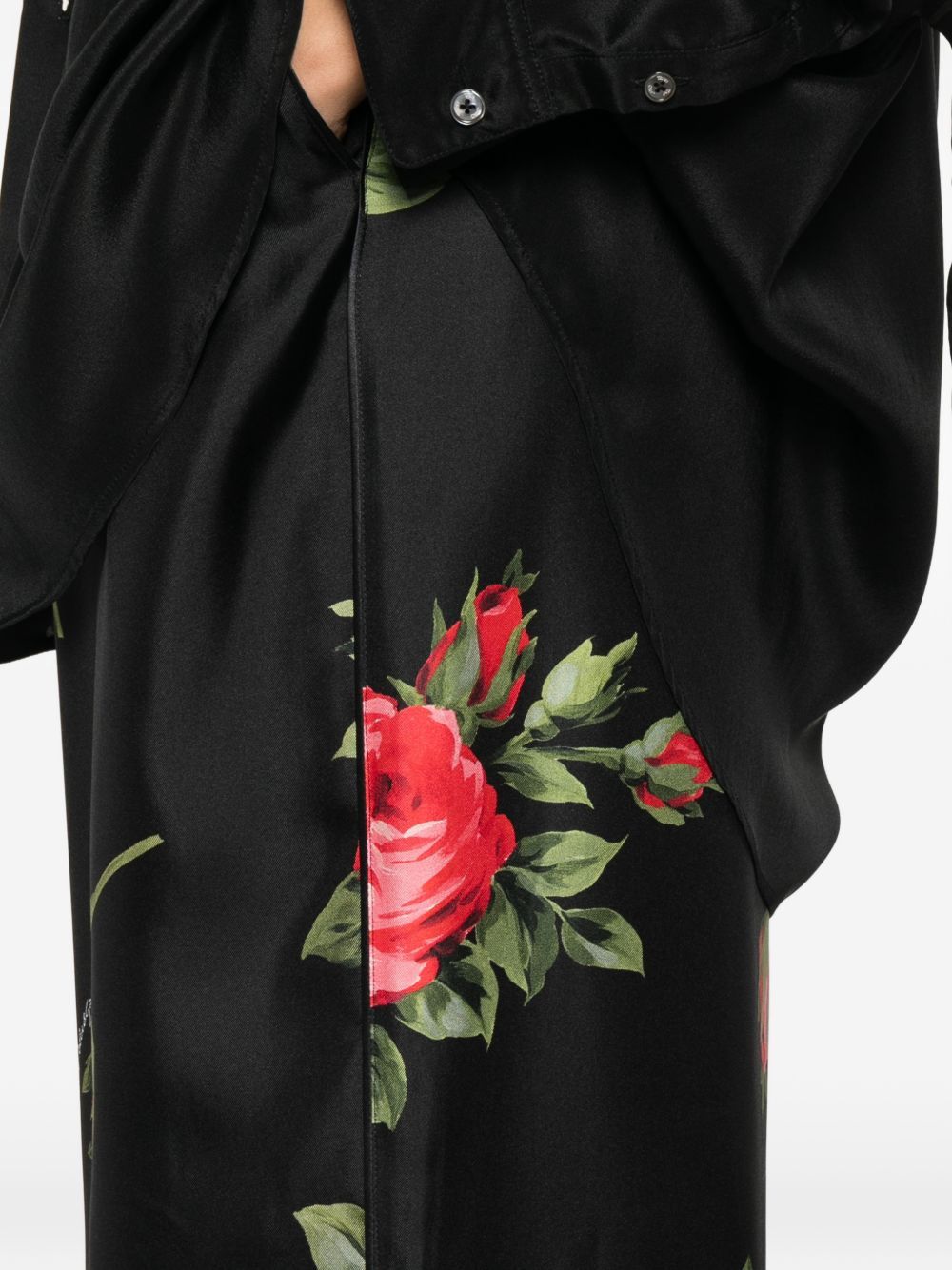 Dolce & Gabbana ROSES BOUQUET PRINT SILK TROUSERS Size 26" / US 2 / IT 38 - 3 Thumbnail