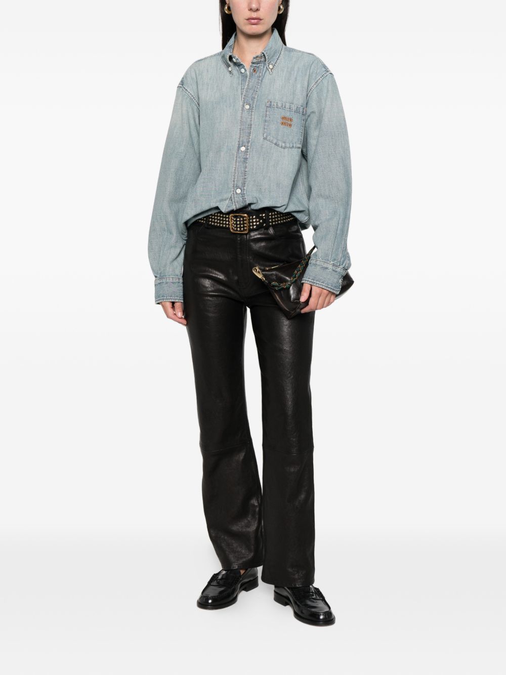 Miu Miu DENIM COTTON SHIRT Size XS / US 0-2 / IT 36-38 - 2 Thumbnail