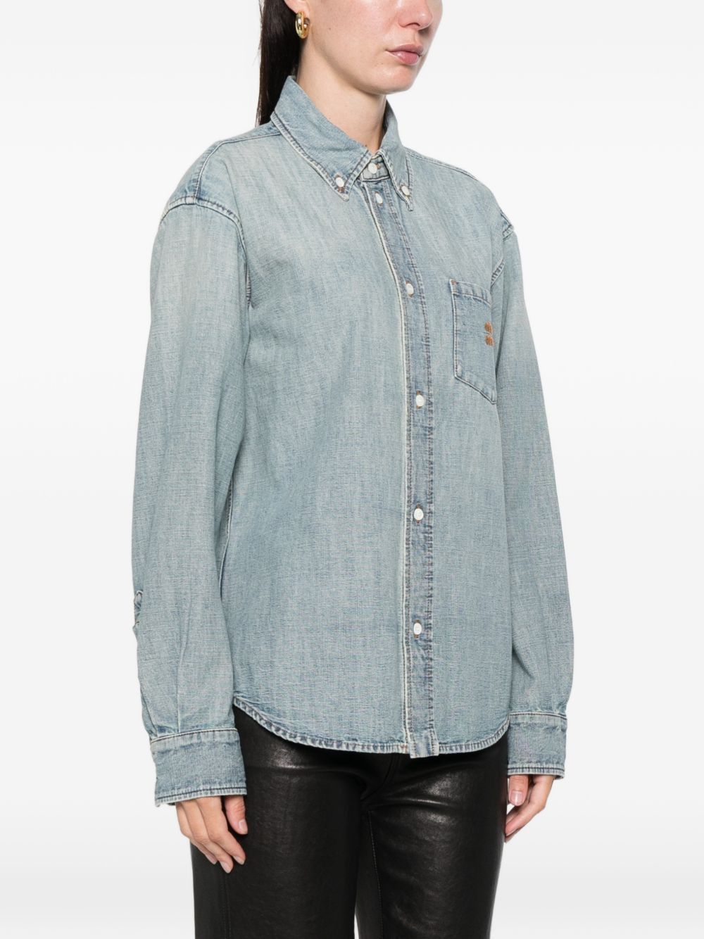 Miu Miu DENIM COTTON SHIRT Size XS / US 0-2 / IT 36-38 - 3 Thumbnail