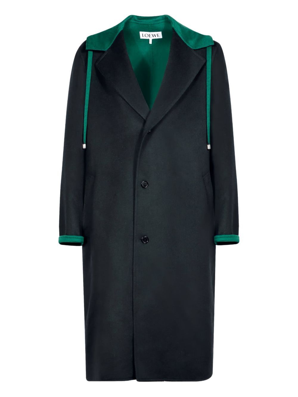 Loewe WOOL AND CASHMERE BLEND HOODED COAT Size US L / EU 52-54 / 3 - 3 Thumbnail