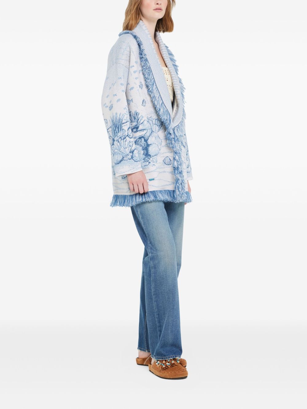 Alanui DEEP IN THE OCEAN WOOL CARDIGAN Size M / US 6-8 / IT 42-44 - 3 Thumbnail