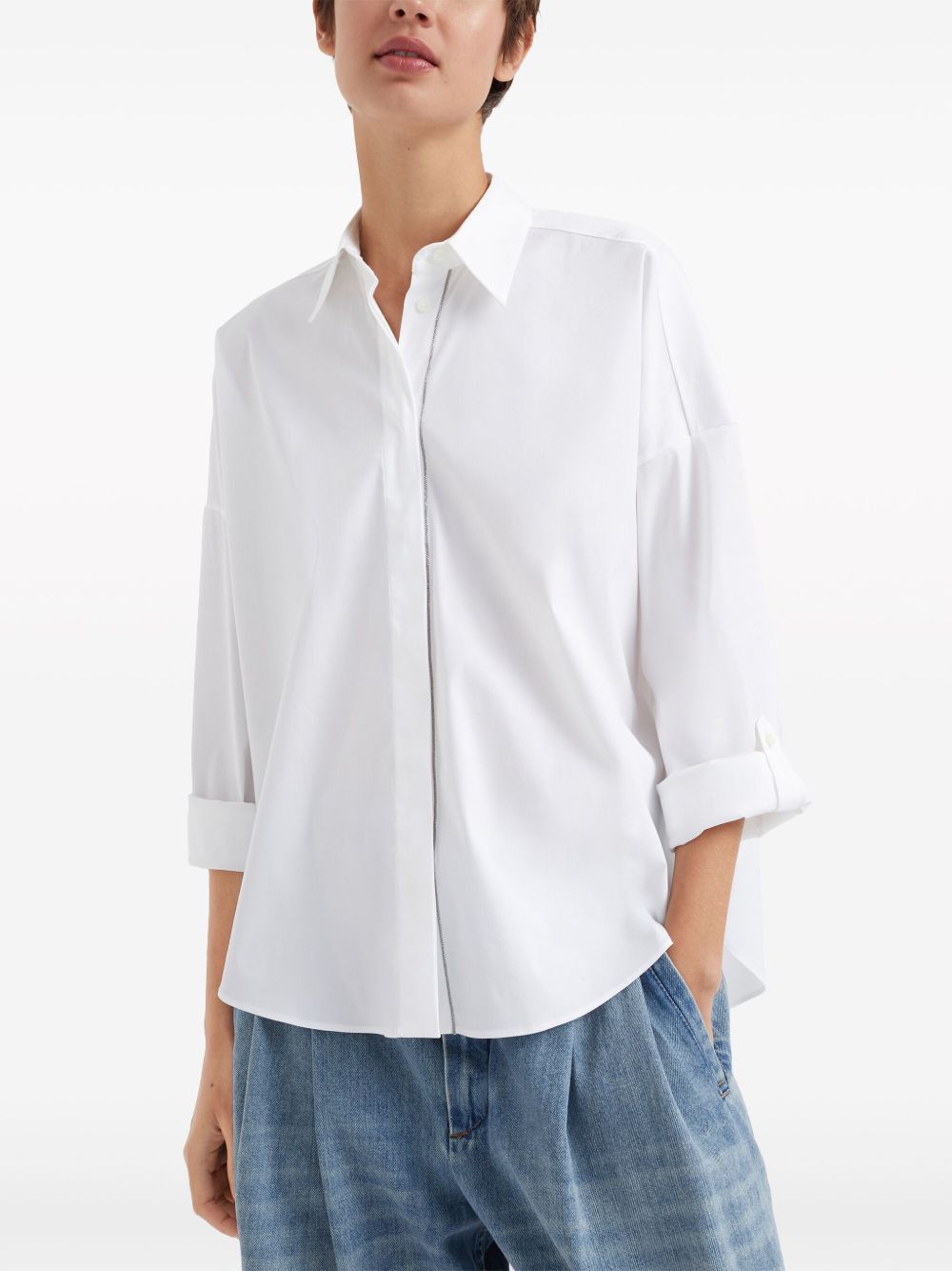 Brunello Cucinelli COTTON SHIRT Size M / US 6-8 / IT 42-44 - 4 Thumbnail