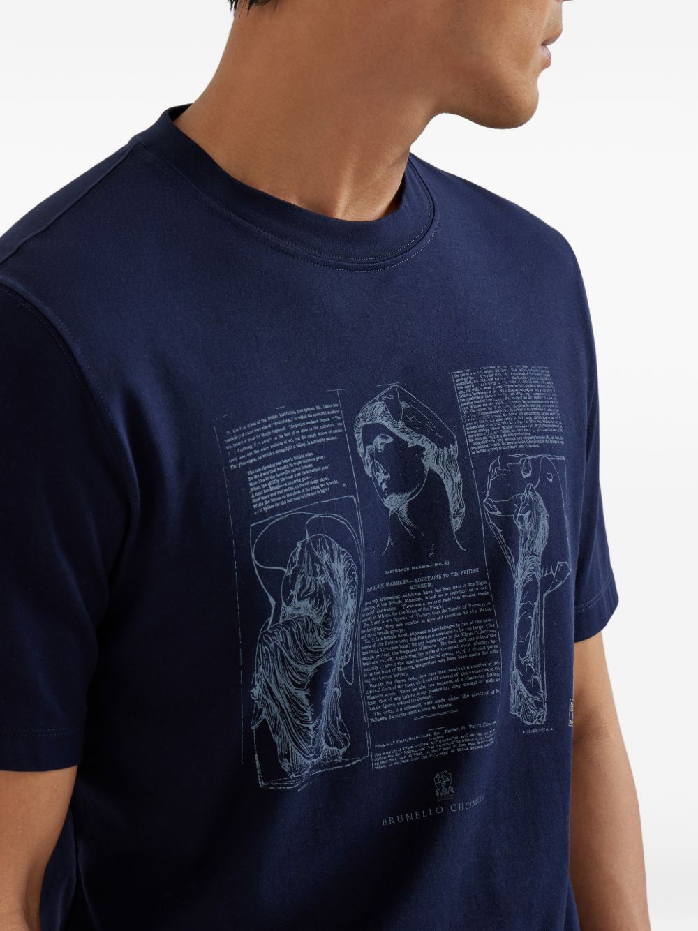 Brunello Cucinelli PRINTED COTTON T-SHIRT Size US S / EU 44-46 / 1 - 2 Thumbnail