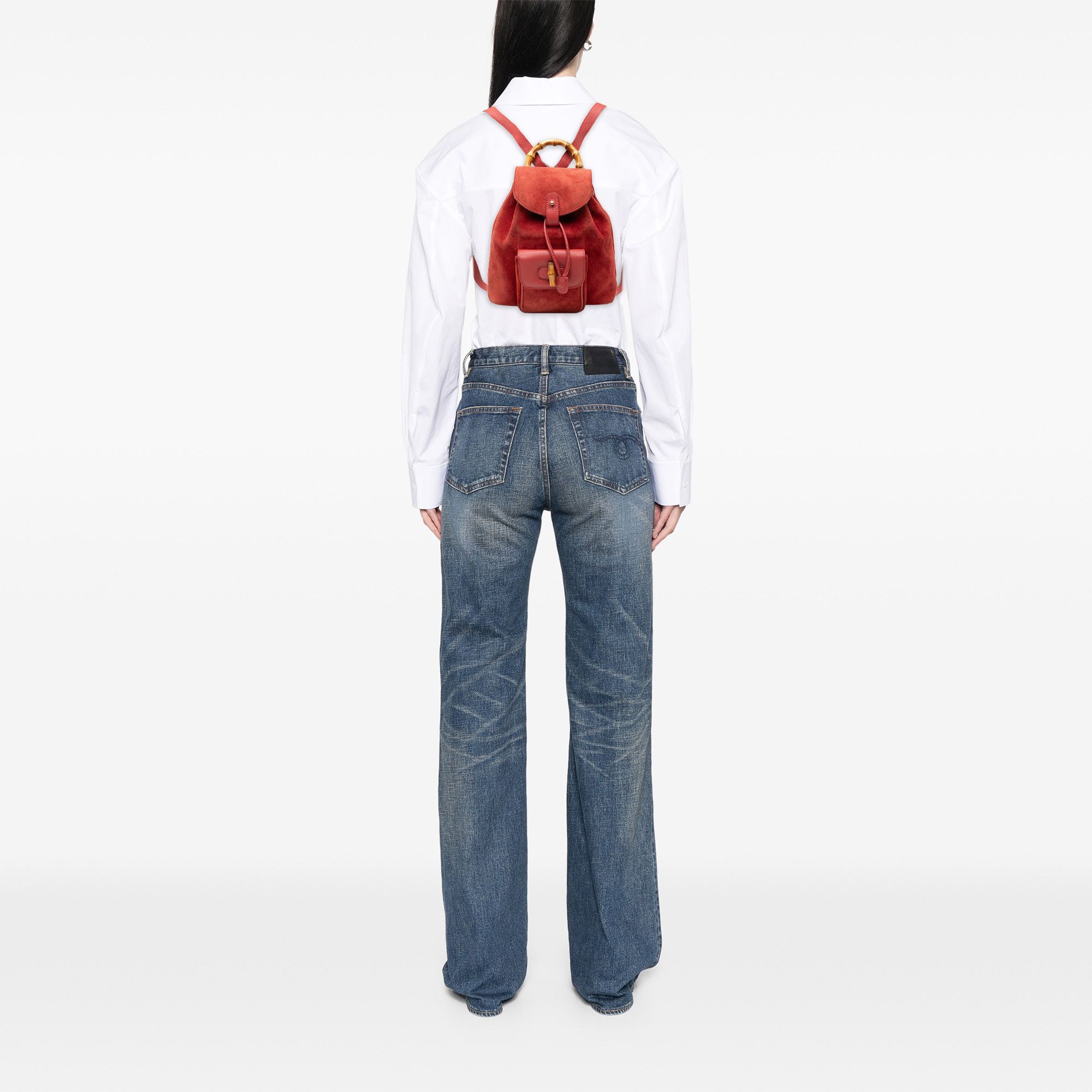 Gucci Gucci Suede Bamboo Backpack Size ONE SIZE - 7 Thumbnail