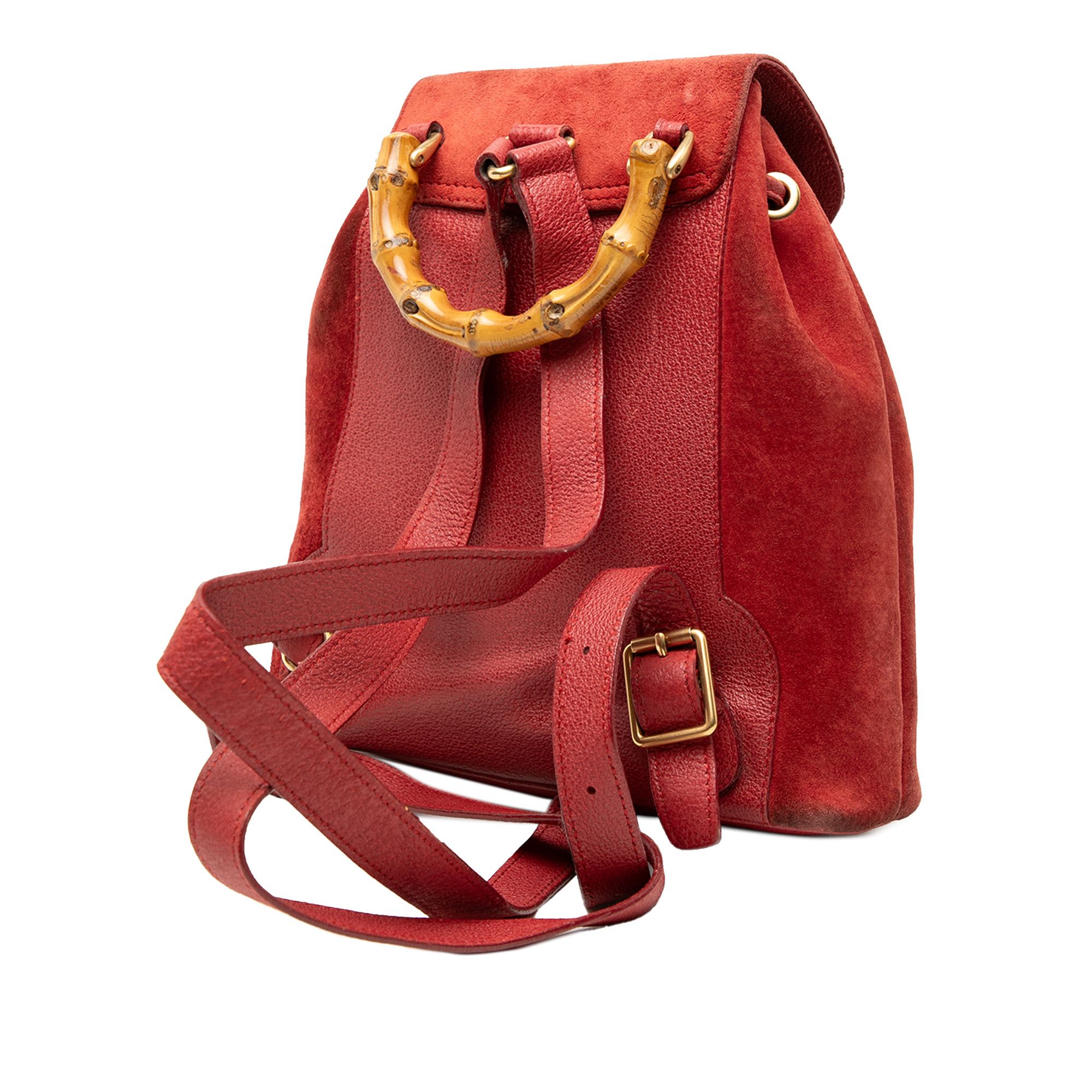 Gucci Gucci Suede Bamboo Backpack Size ONE SIZE - 2 Thumbnail