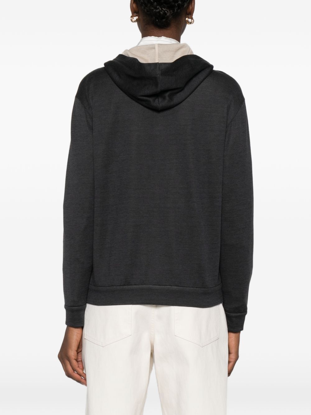 Brunello Cucinelli COTTON AND SILK BLEND HOODIE Size M / US 6-8 / IT 42-44 - 3 Thumbnail
