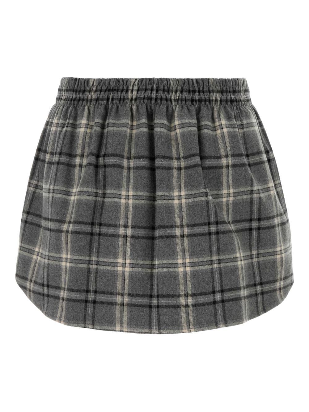 Miu Miu CHECKED FLANNEL MINI SKIRT Size 26" / US 2 / IT 38 - 2 Thumbnail