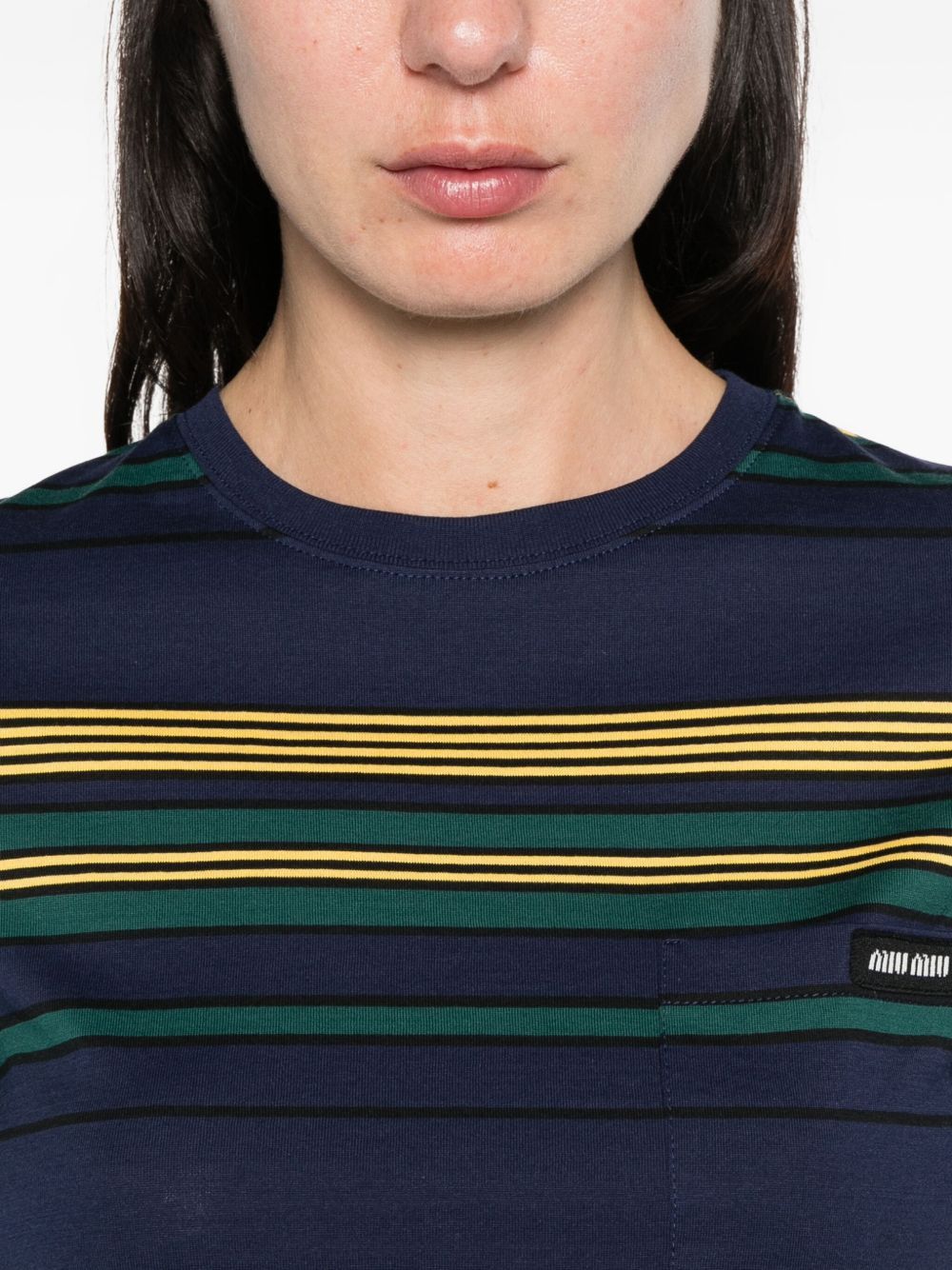 Miu Miu STRIPED COTTON T-SHIRT Size S / US 4 / IT 40 - 3 Thumbnail