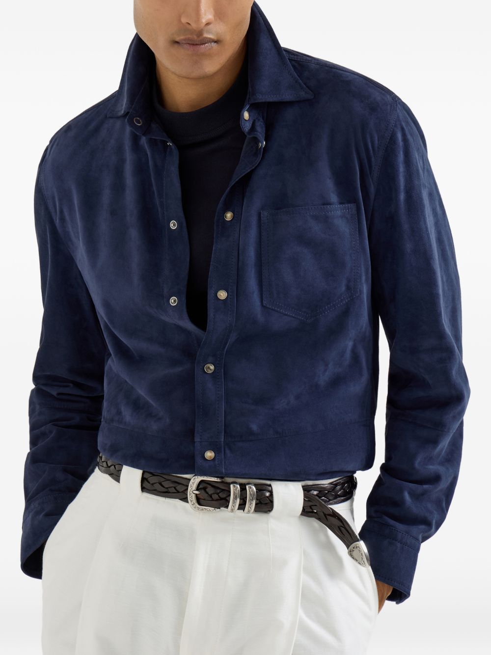 Brunello Cucinelli LEATHER SHIRT Size US XL / EU 56 / 4 - 2 Thumbnail