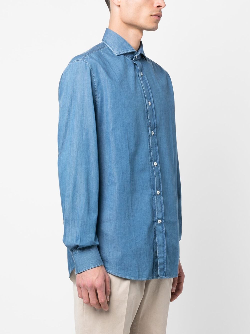 Brunello Cucinelli DENIM COTTON SHIRT Size US XL / EU 56 / 4 - 4 Thumbnail